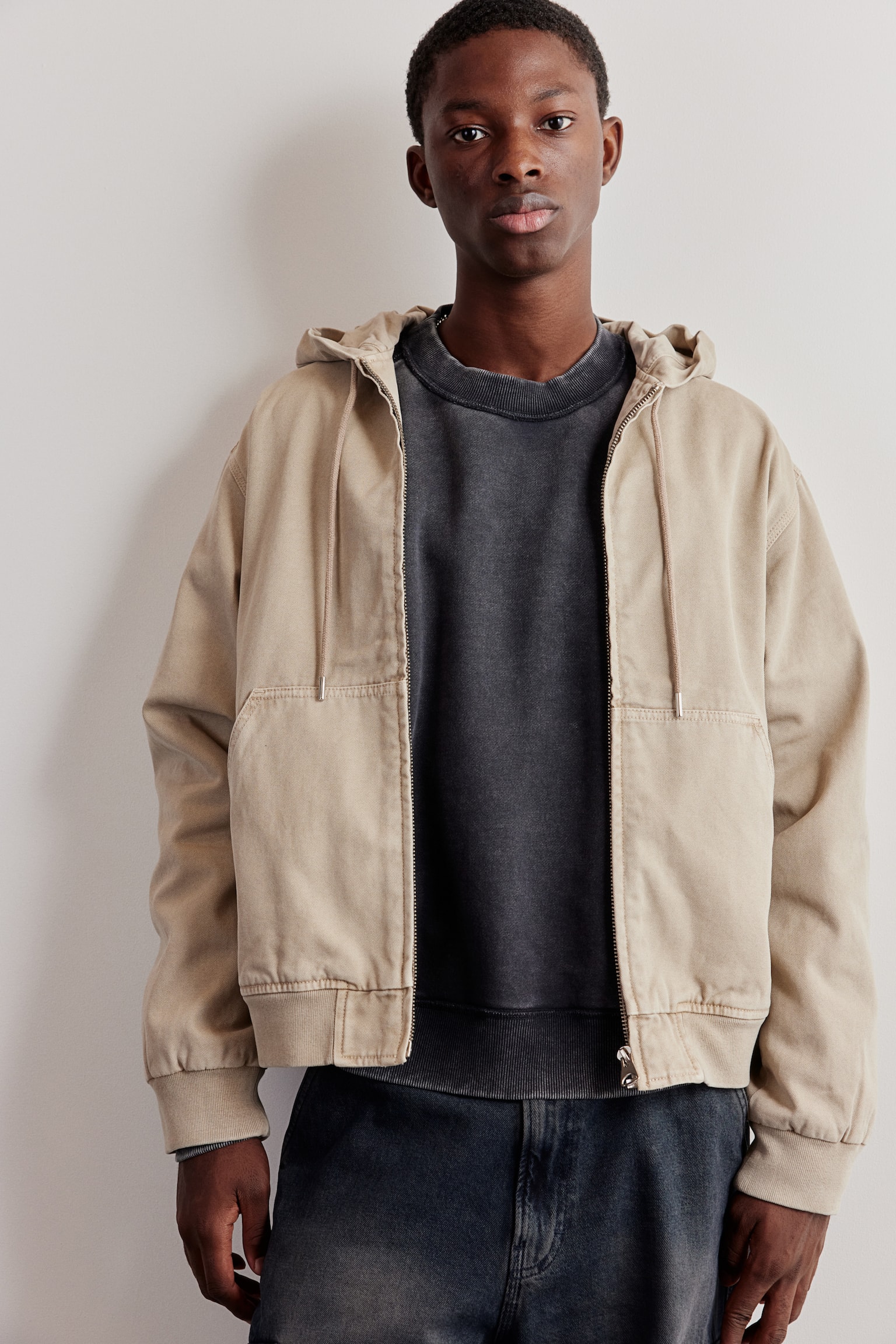 Regular Fit Zip-through jacket - Beige/Vintage black/Dark denim blue - 6