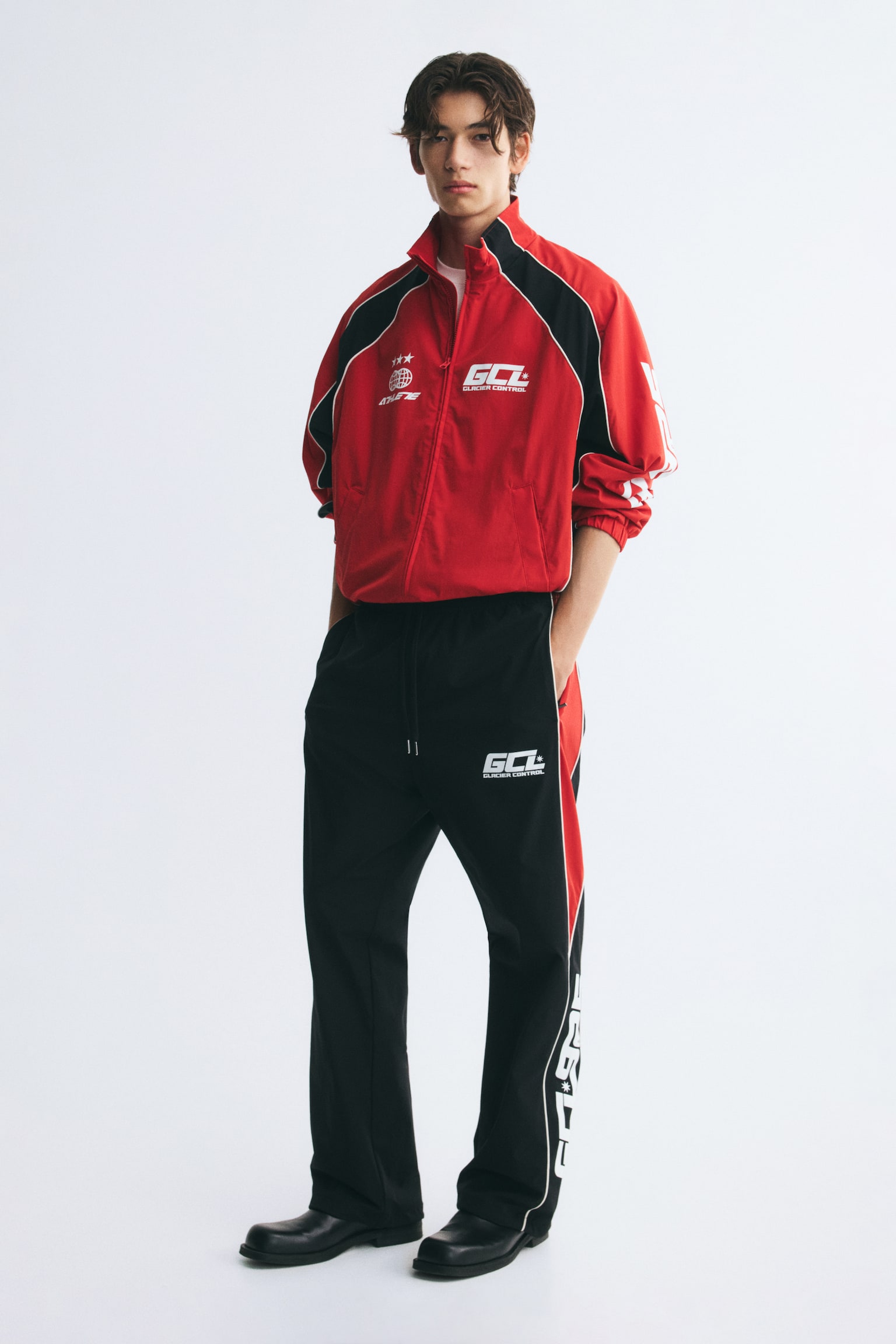 Relaxed-Fit Track Pants - Black/Glacier Control - 1