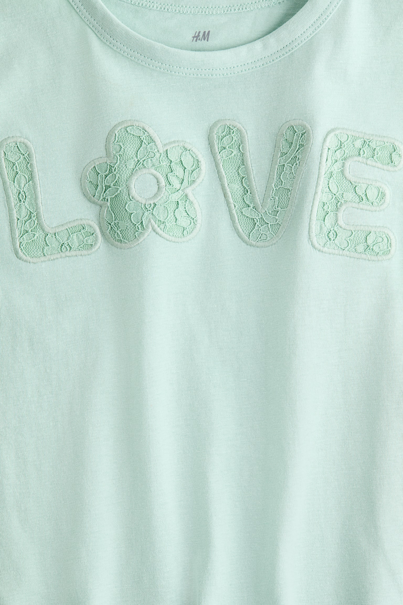 Motif-detail T-shirt - Mint green/Love/Light beige/Bonjour/Pink/Amour - 2