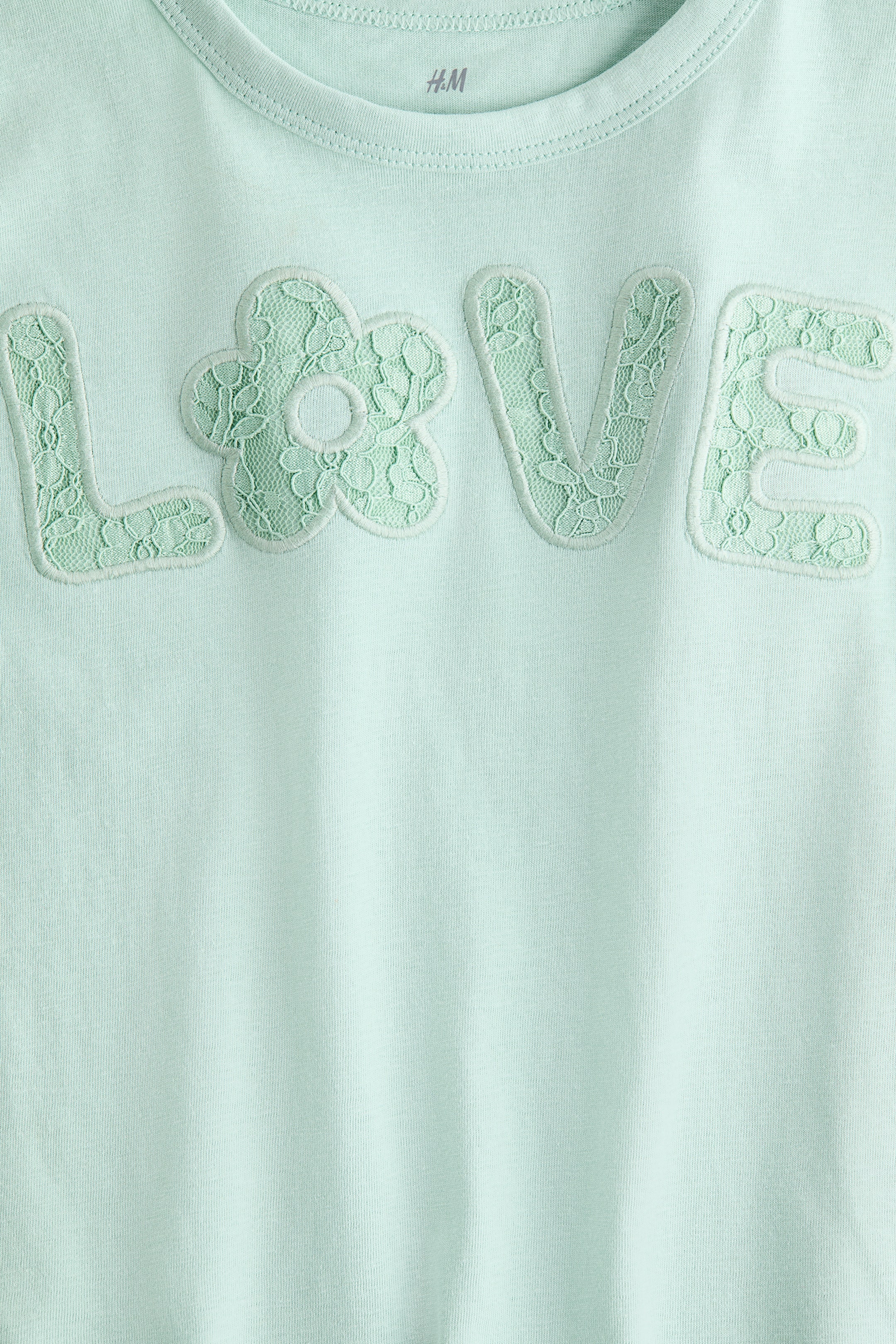 View larger image: Motif-detail T-shirt - Mint green/Love - Kids | H&M IN 2