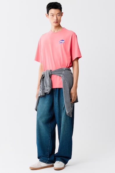 ルーズフィット プリントコットンTシャツ