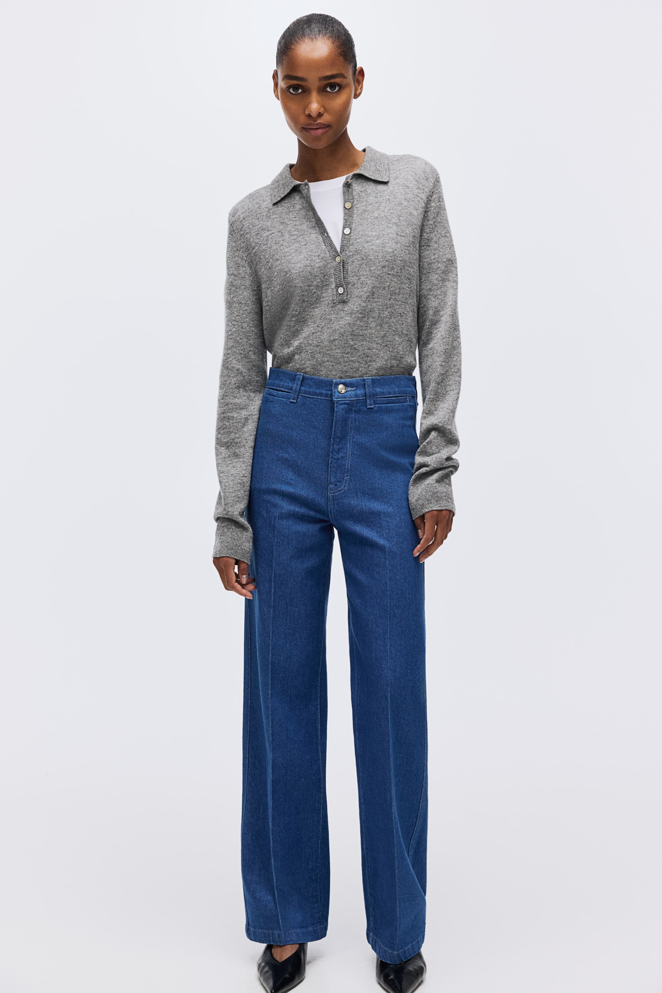 Zobacz większy obraz: Straight High Jeans - Niebieski denim - ONA | H&M PL 1