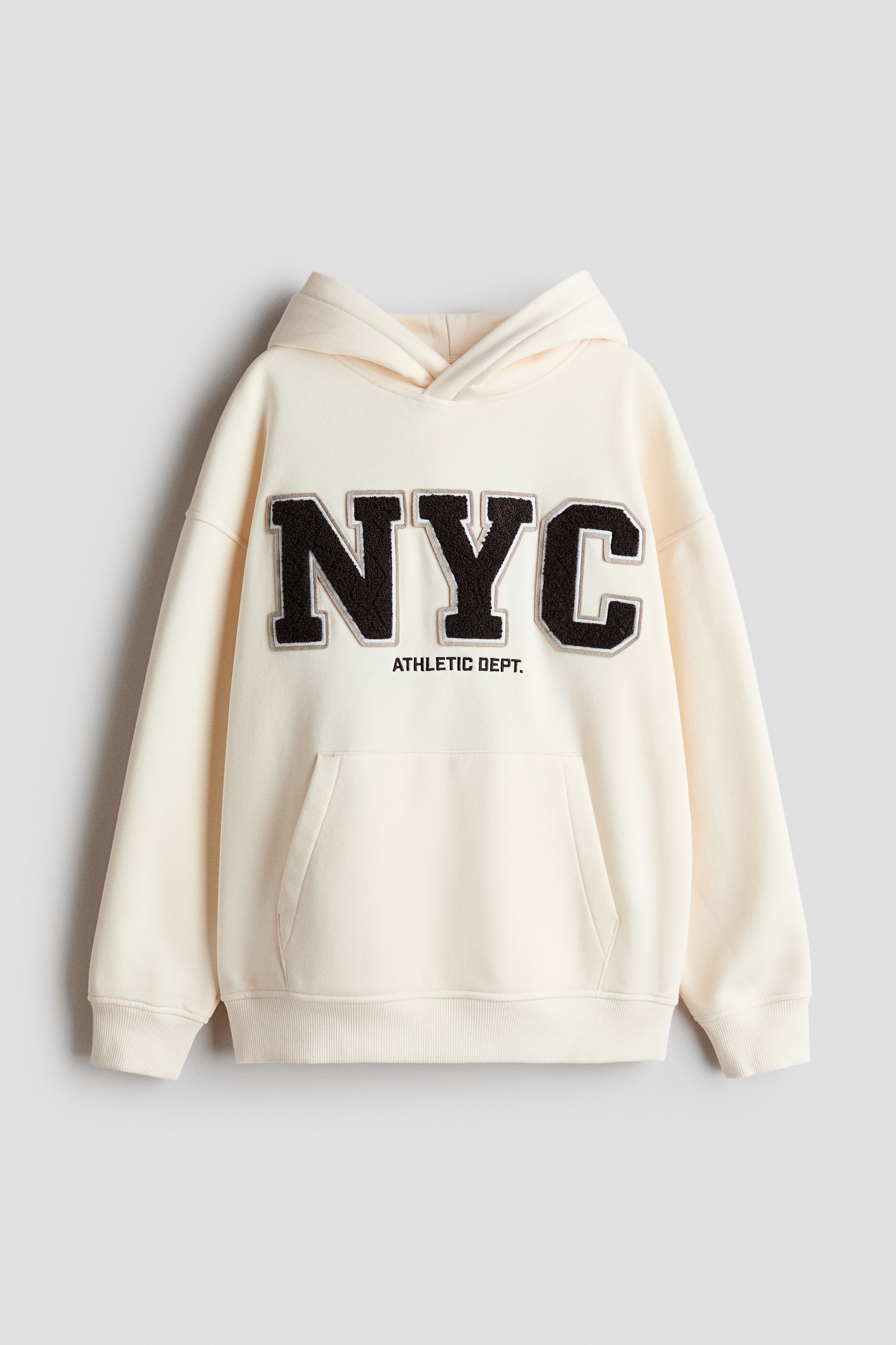 Printed Brushed-Inside Hoodie - Cream/NYC/Dark gray/tie-dye