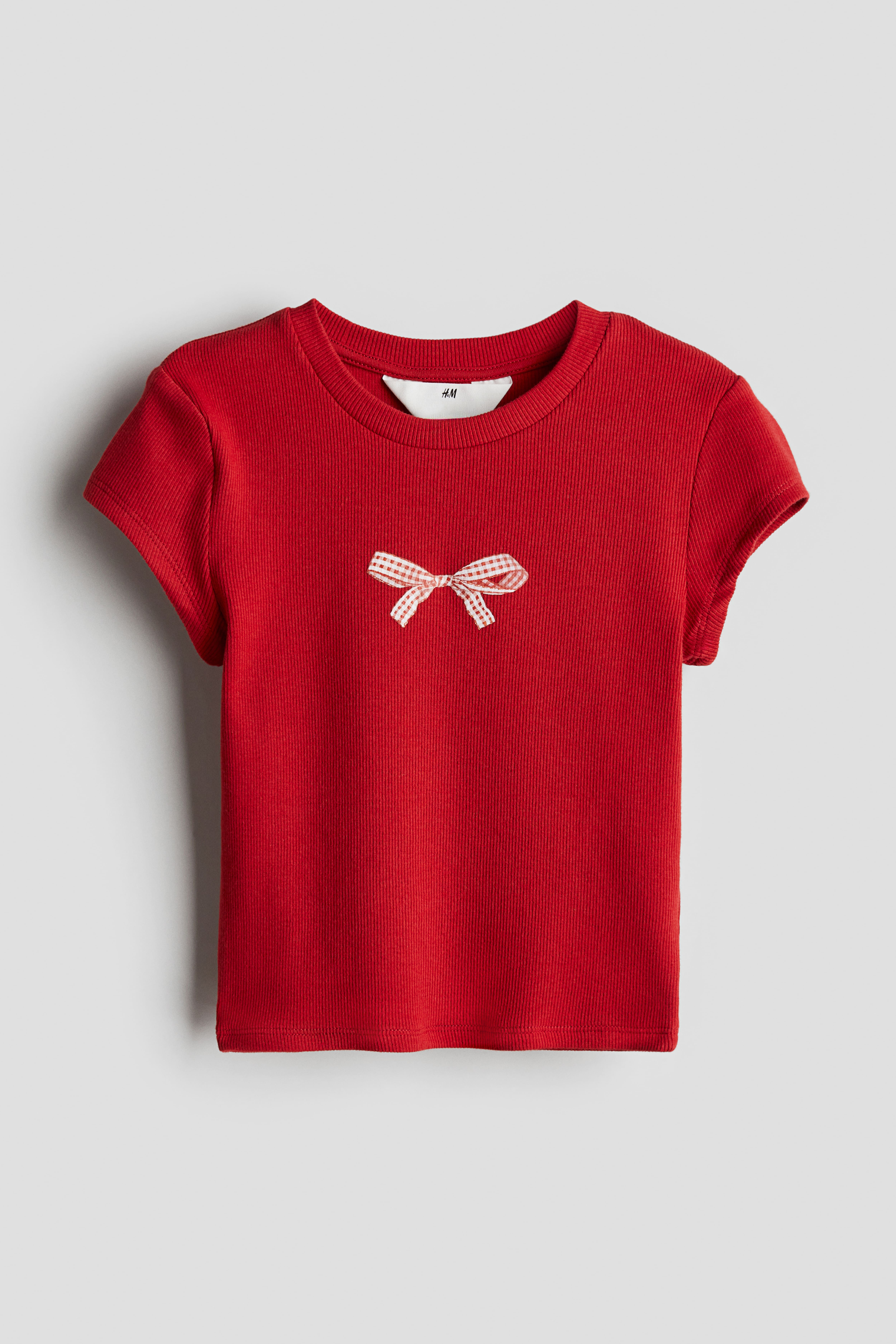 Ribbed T shirt Red bow Kids H M CA