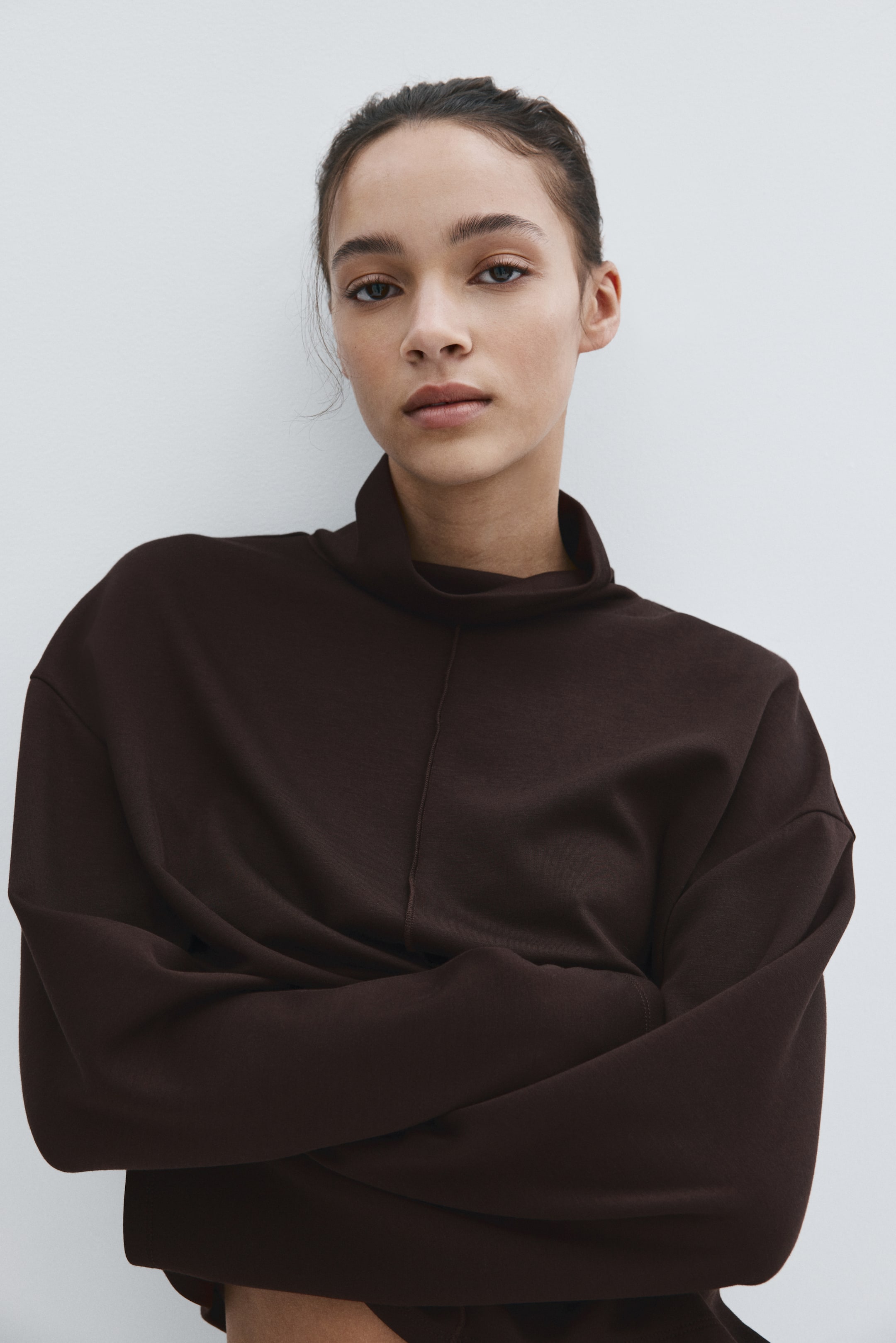 View larger image: 2-piece top and trousers set - Dark brown - Ladies | H&M 2