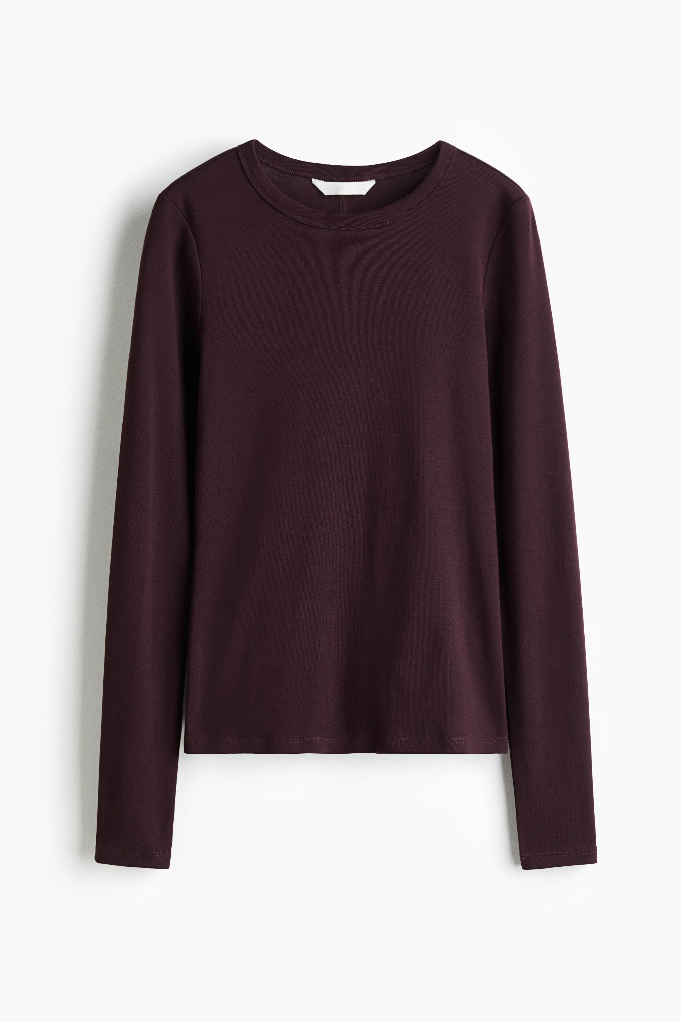 Long-sleeved jersey top - Burgundy/Black/Light yellow/Dark brown/Dark brown/Dark mole/White/White/Dusty brown