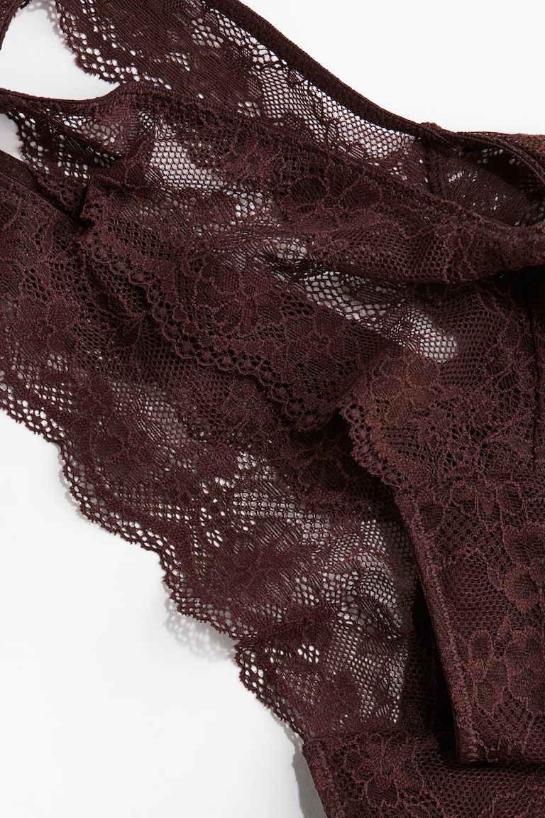 Women's Dark brown 2-pack lace thong briefs | H&M GB