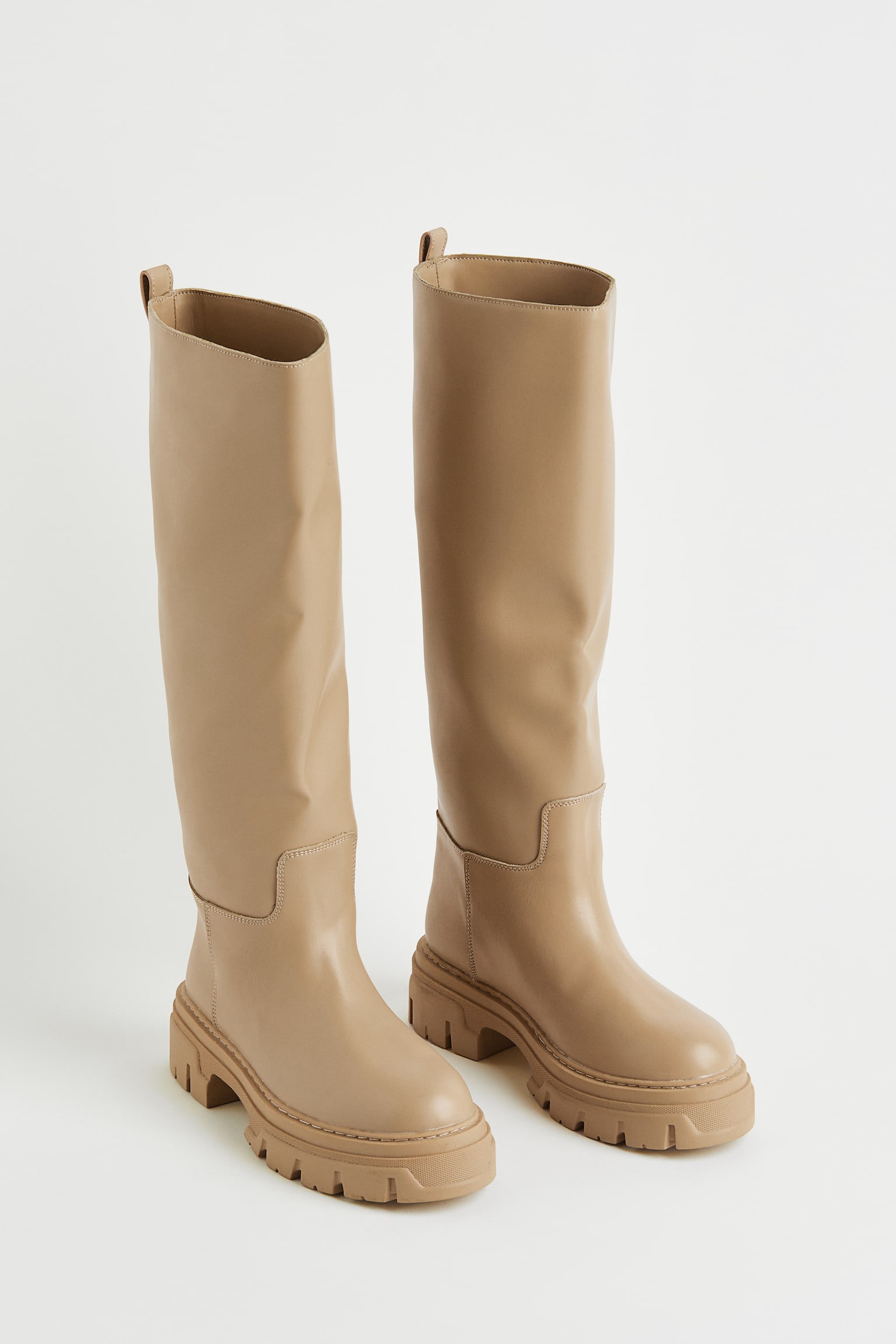 Knee-high boots - Beige/White/Light beige/Black - 2