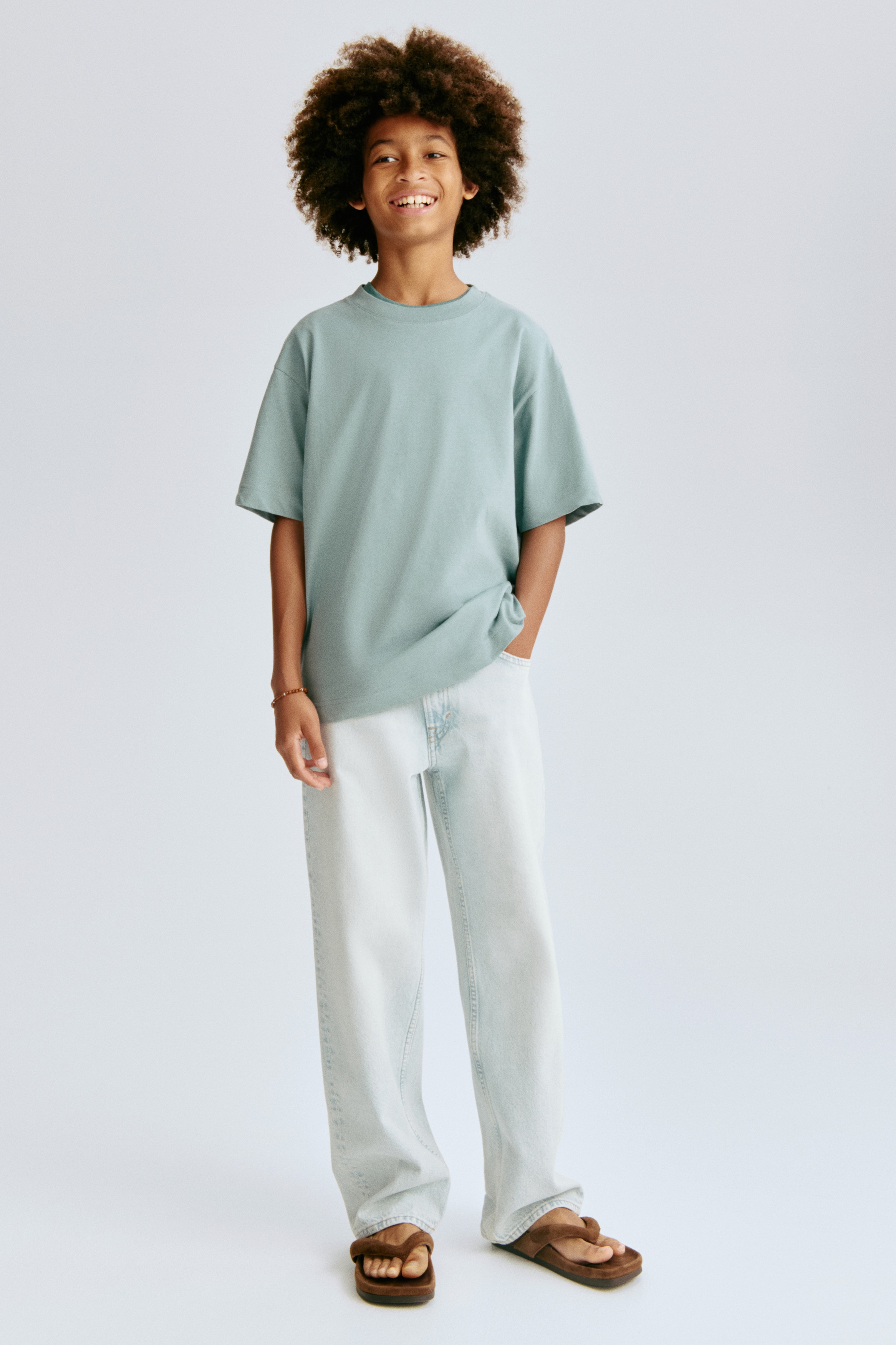 Light denim blue Beck Loose Fit Jeans for kids | H&M US