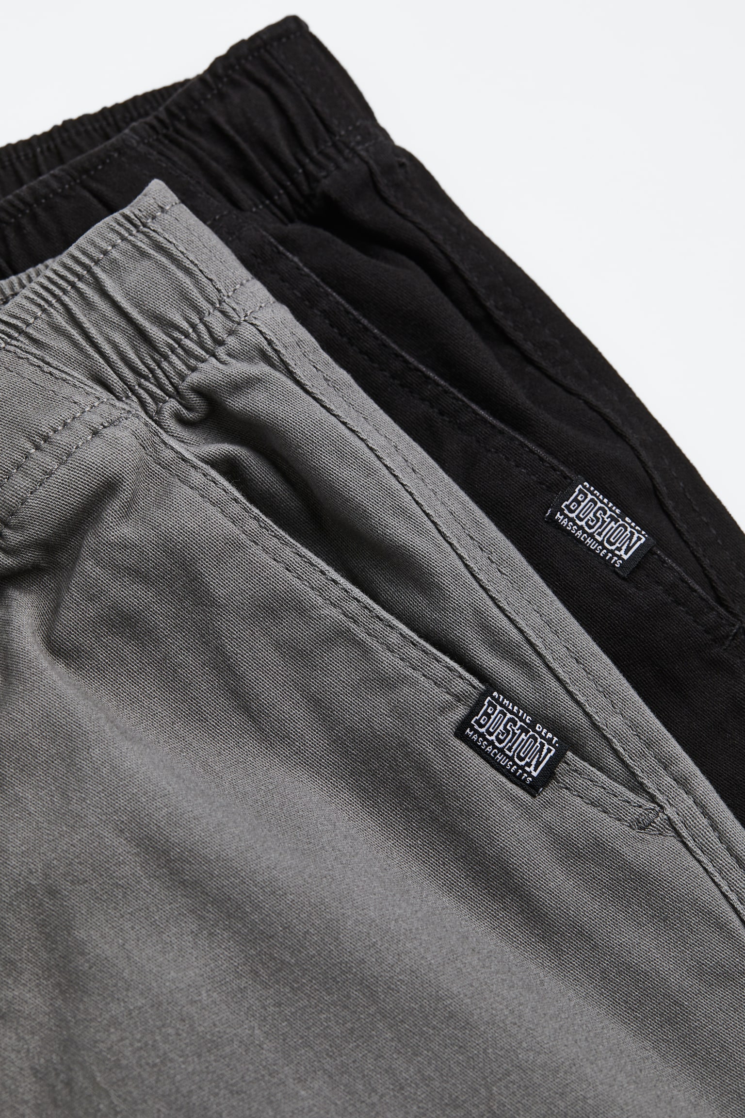 2-pack twill joggers - Black/Grey - 3