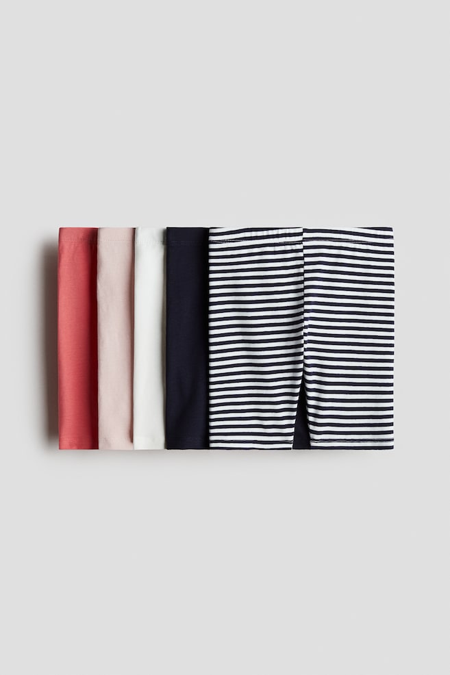 5-pack cotton cycling shorts - Navy blue/Striped/Grey/Hearts/Light pink/Pink/Green/Spotted/Dark red/Dark pink/Black/Orange/Leopard print - 1