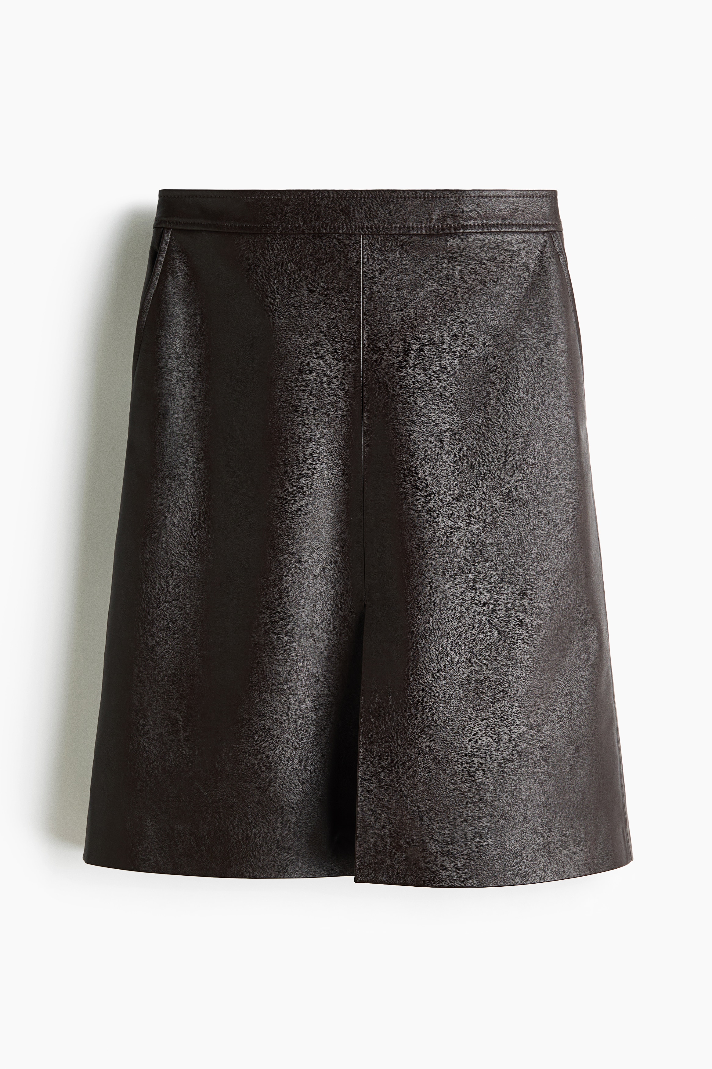 Coated Skirt - Dark brown