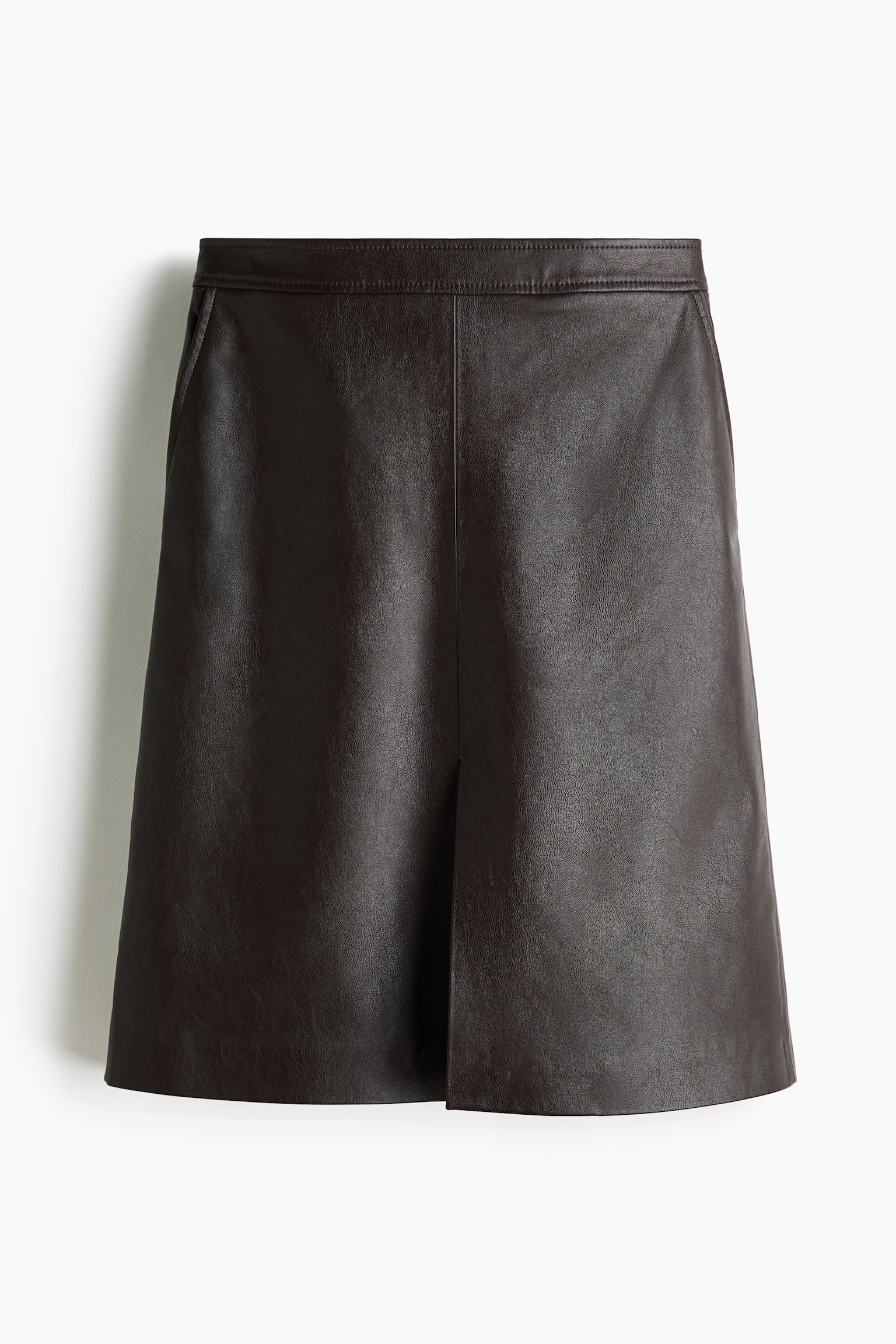 Женская юбка H&M Coated, цвет: Тёмный коричневый — фото 1