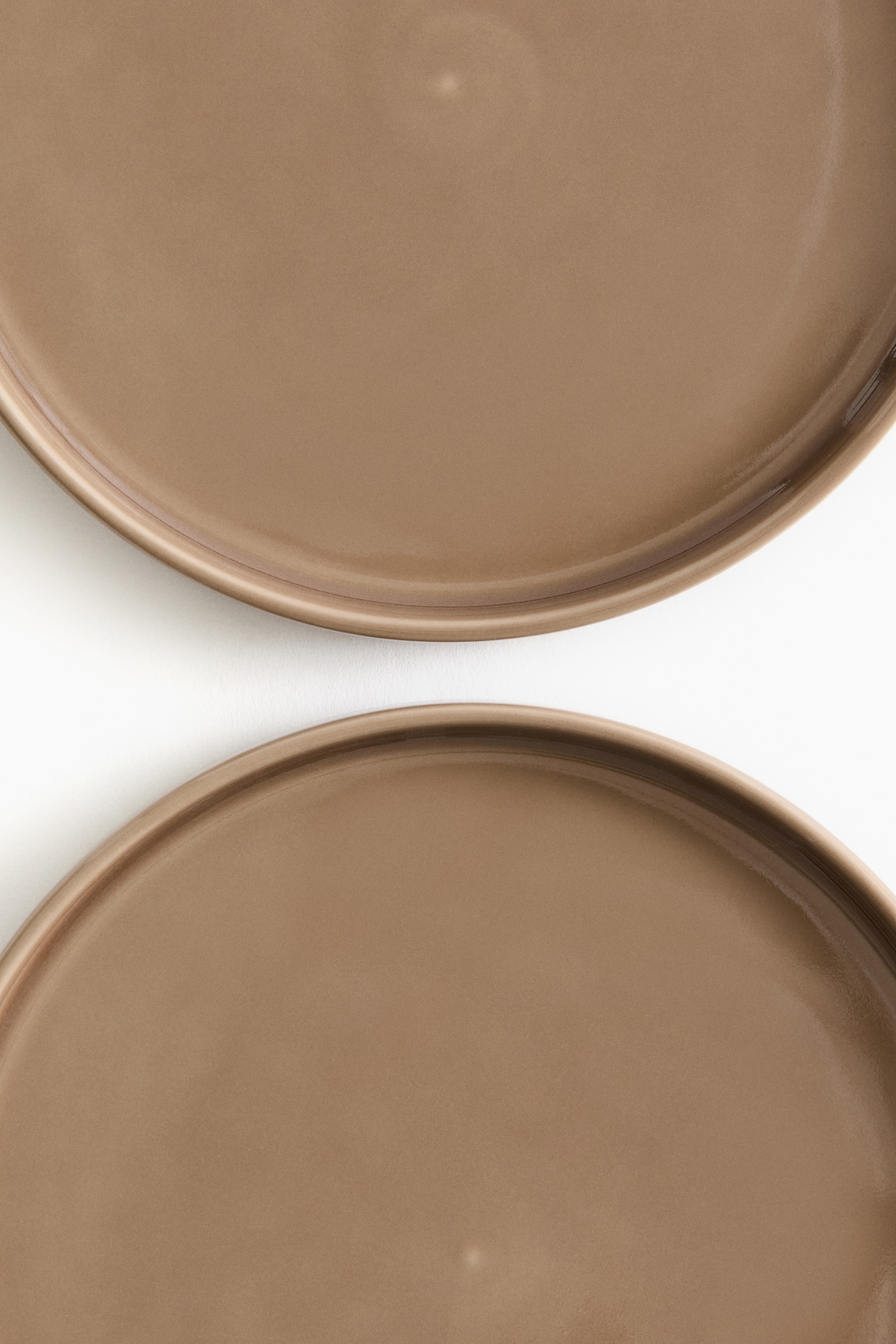 Pack de 2 platos medianos de gres - Marrón/Rosa claro/Blanco - 4