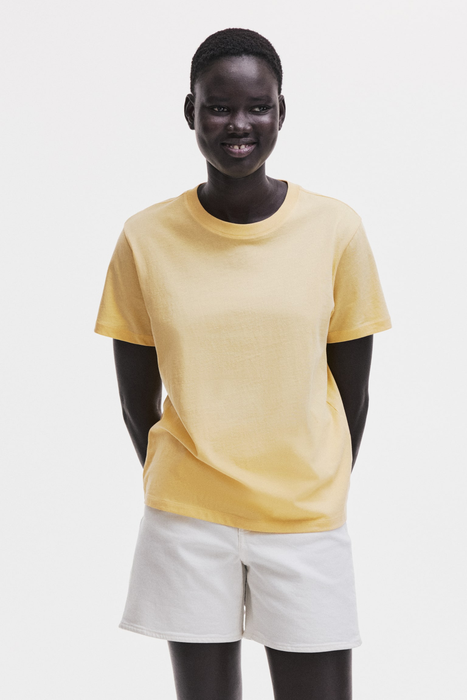 Playera de algodón - Amarillo/Rosa/Negro/Gris jaspeado claro - 2