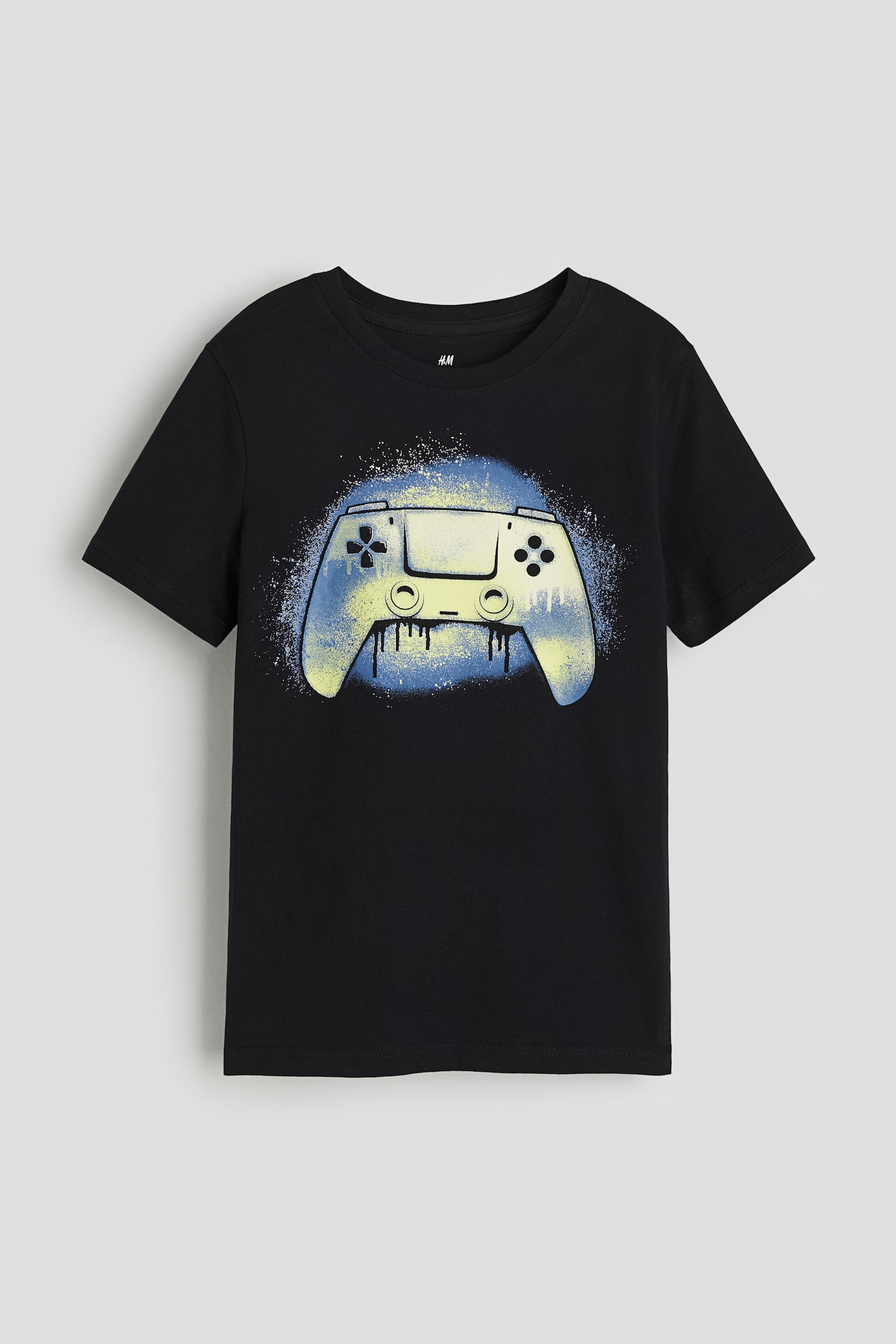 プリントTシャツ - ブラック／ゲームコントローラー/ホワイト／New Digital - 1