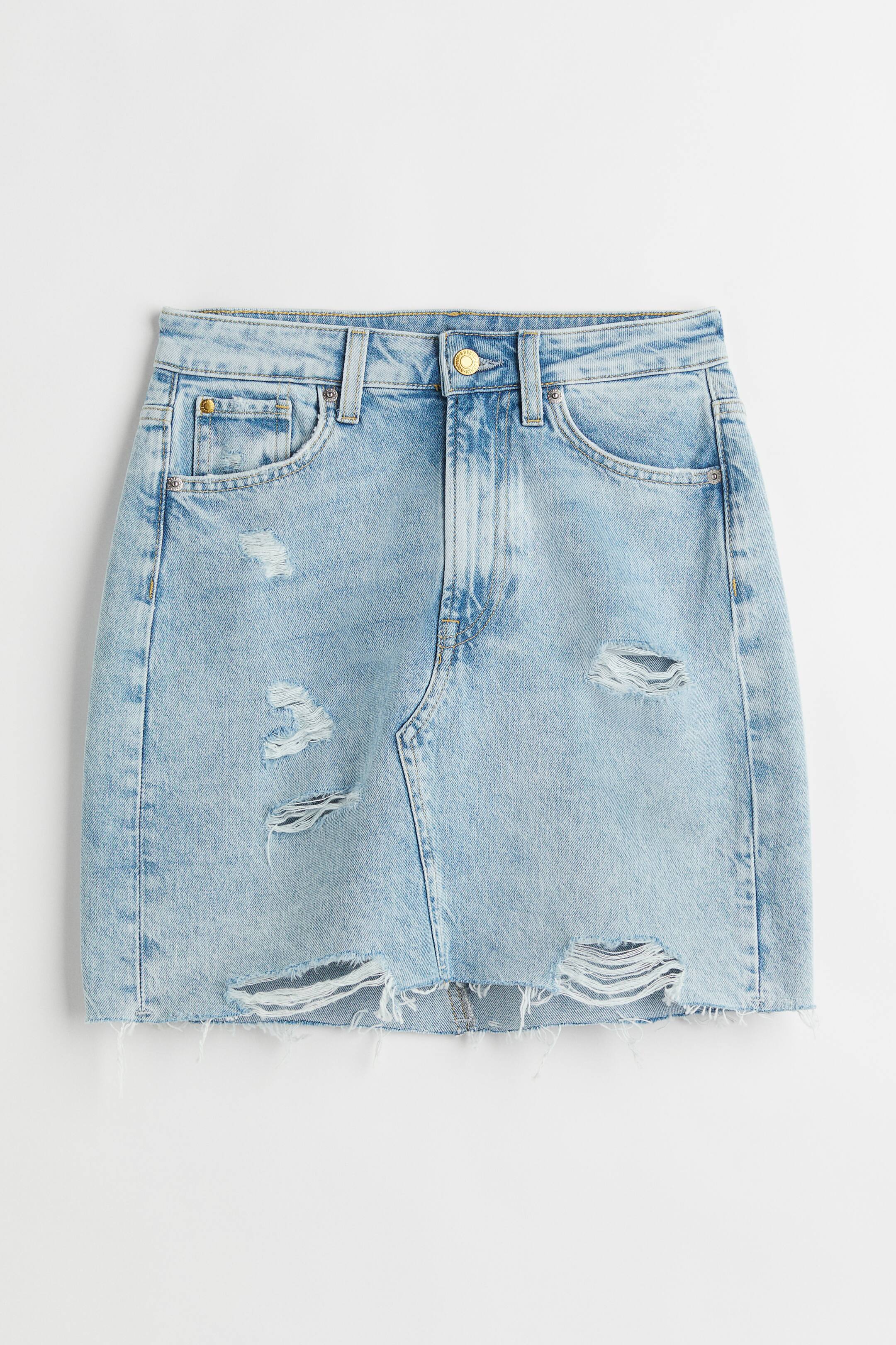 View larger image: Ultra High Waist Denim skirt - Light denim blue - Ladies | H&M 1