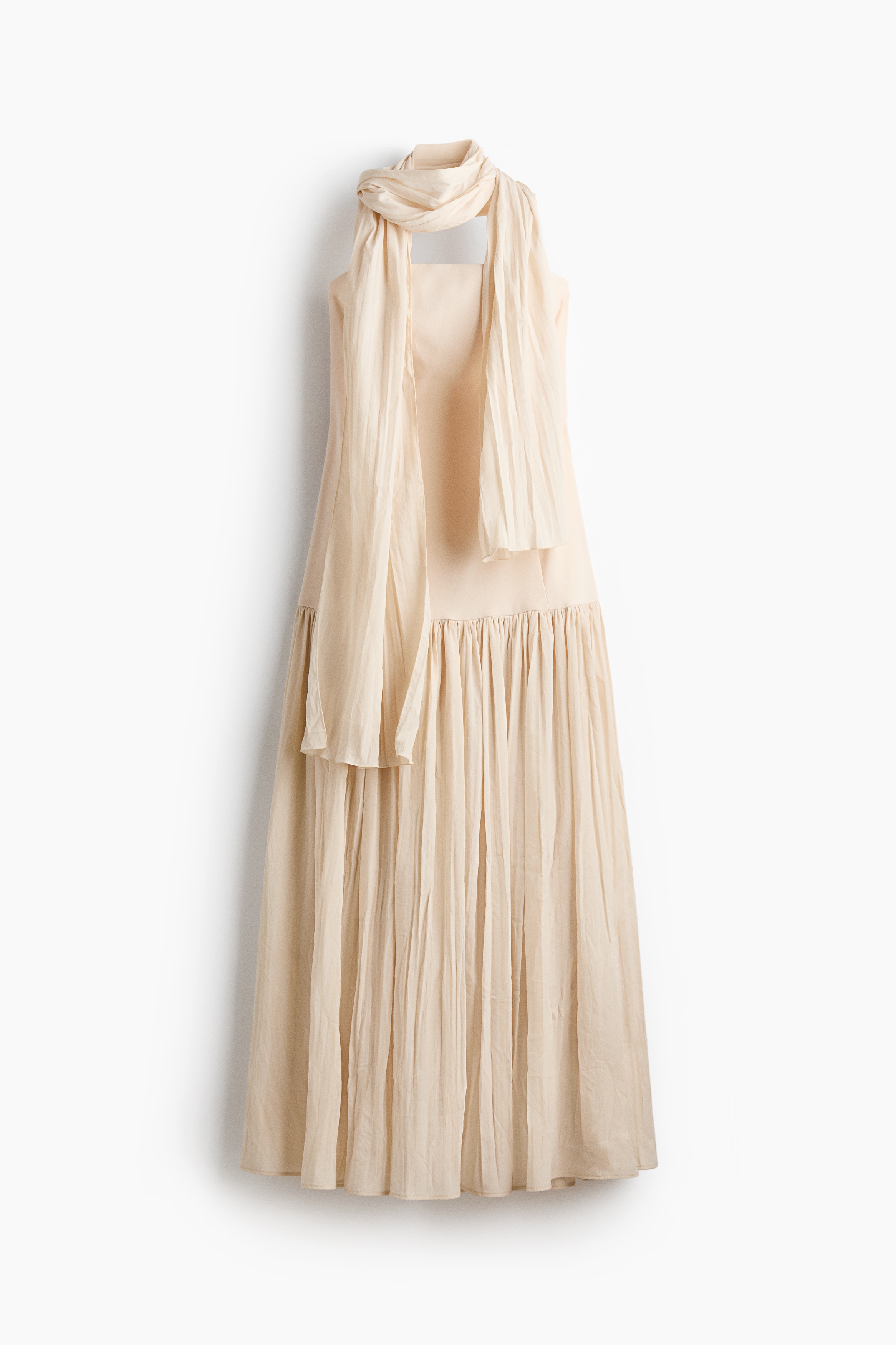 Bandeau dress with scarf - Lys beige