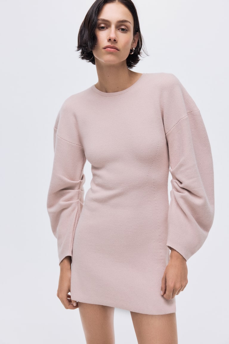 knitted pregnancy dress HATCH Collection The Softsculpt Knit Off The Shoulder Dress in Black