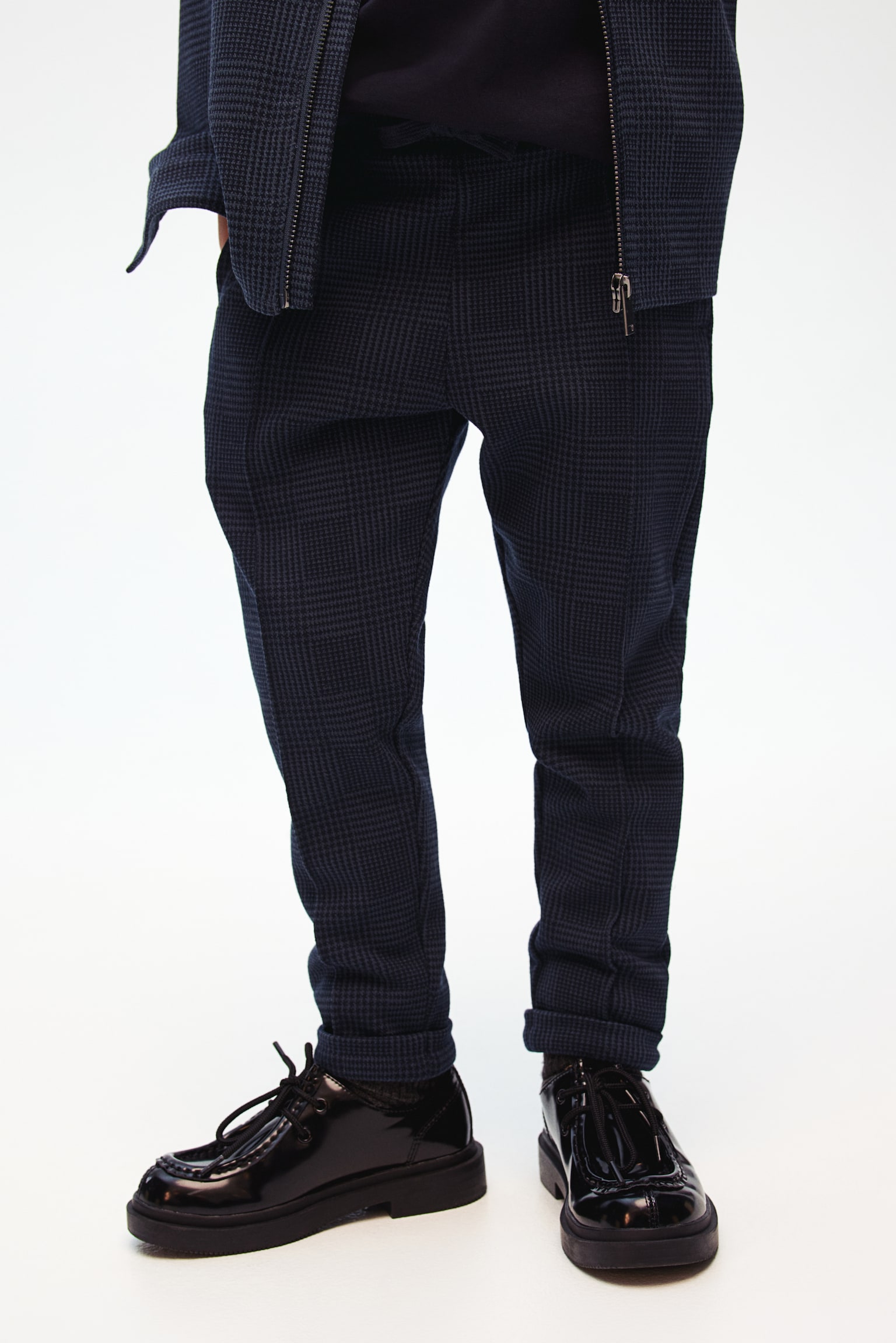 Dressy joggers - Blue/Checked/Black/Dark grey - 4