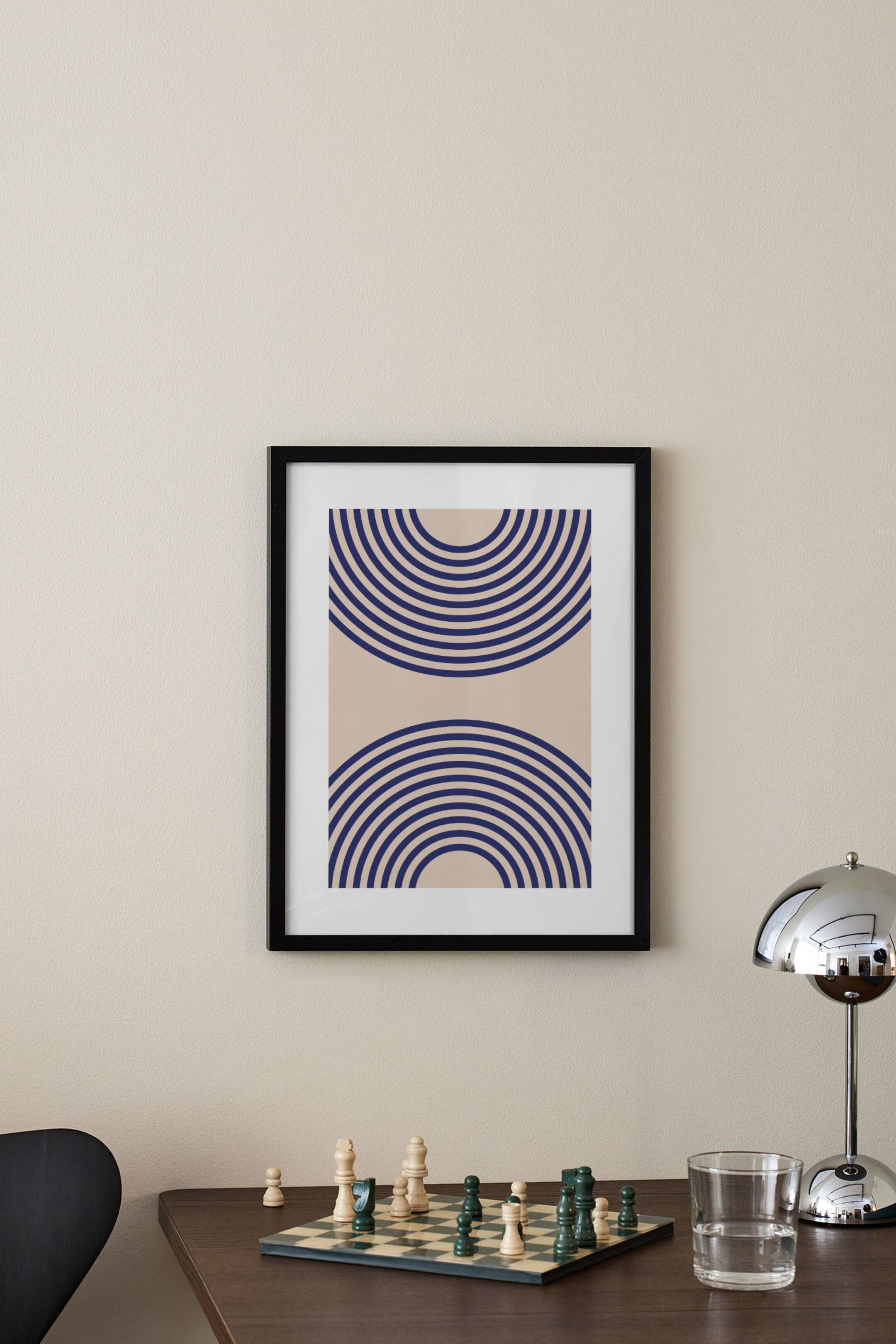 Näytä suurempi kuva: Blue Circular Lines No.2 Juliste - Beige/sininen - Postery - Home All | H&M FI 1