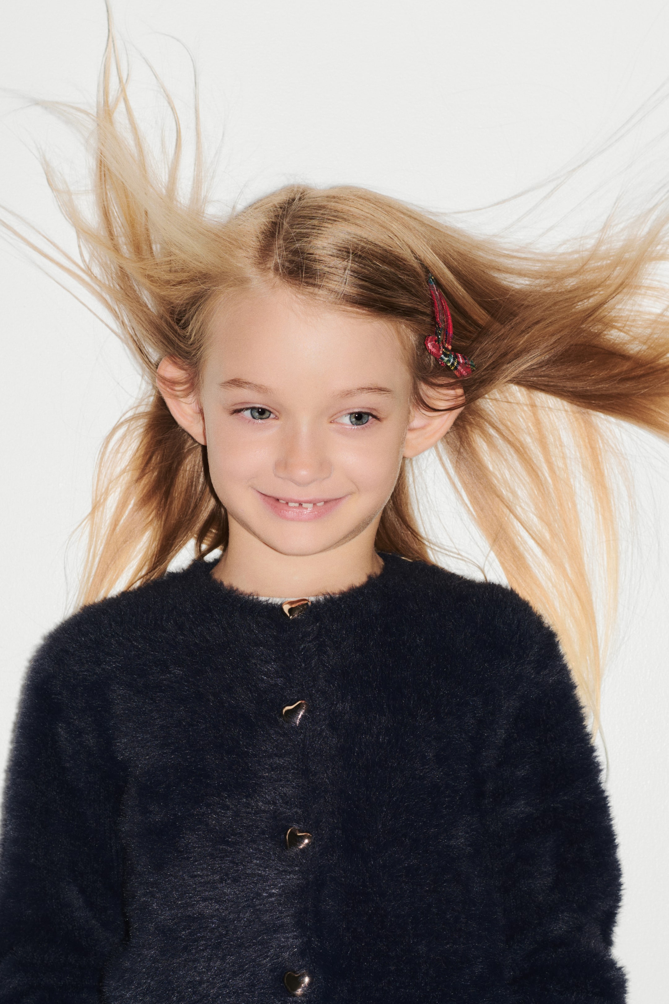 View larger image: Fluffy cardigan - Dark blue - Kids | H&M 1