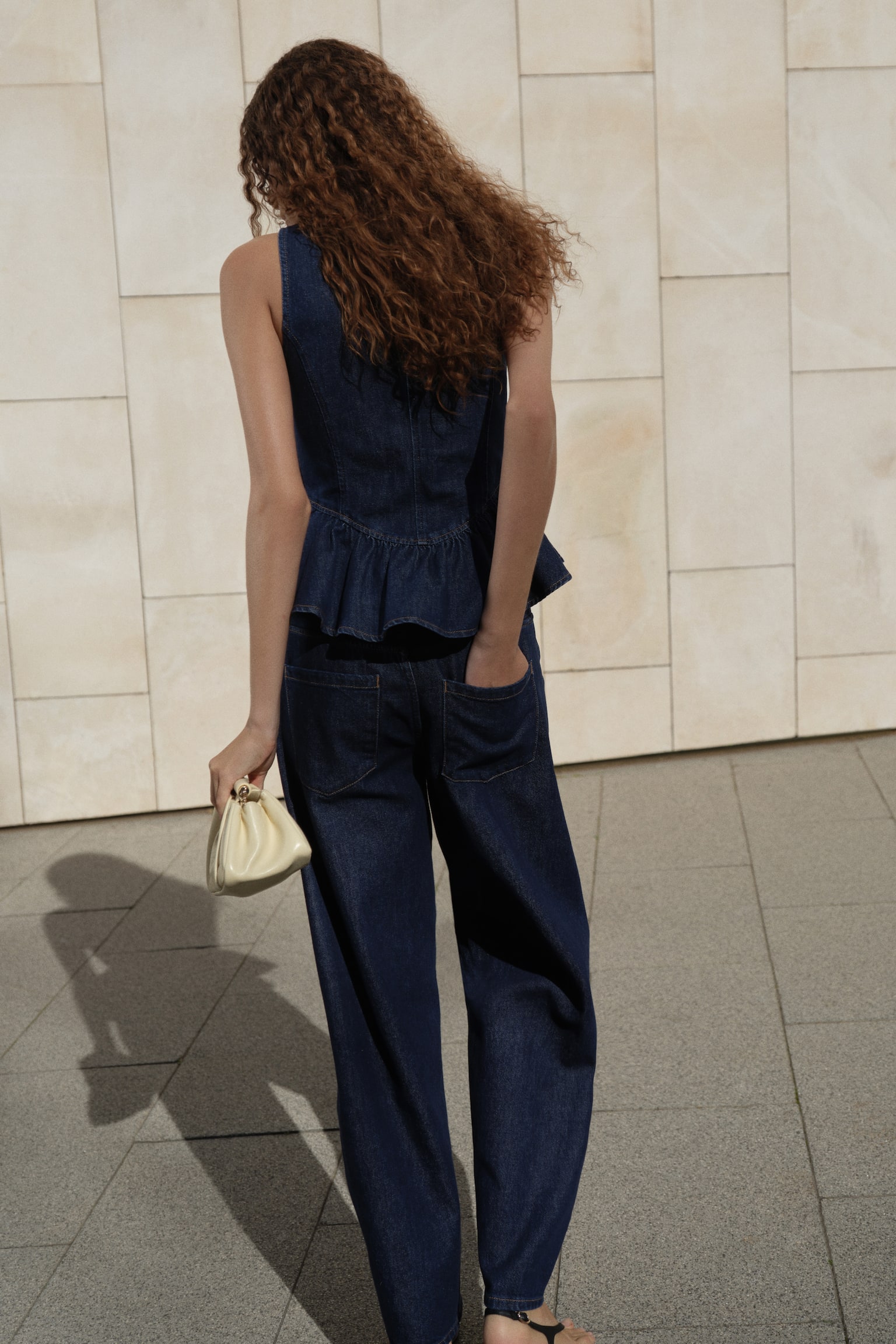 Balloon High Waist Jeans - Blu denim scuro - 5