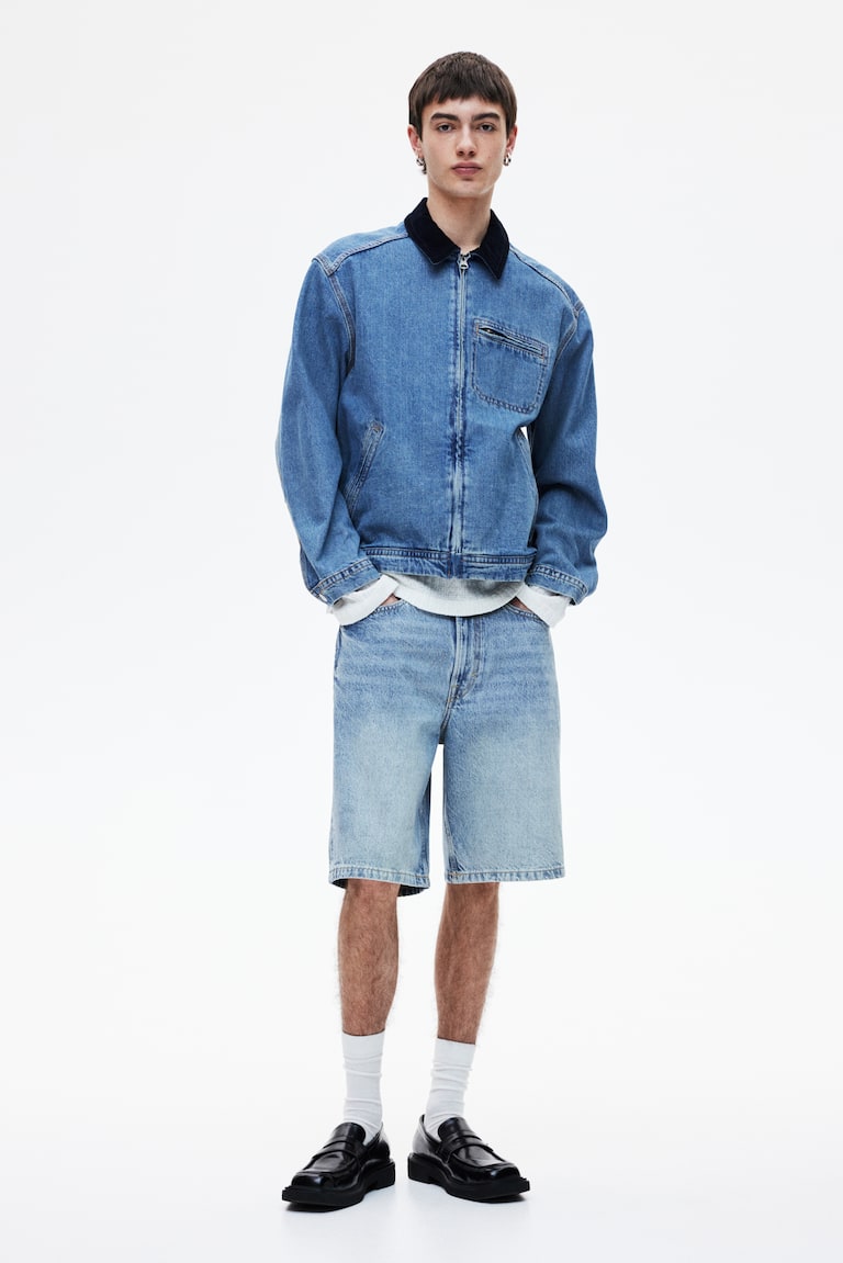 Shorts in denim Relaxed Blu denim chiaro UOMO H&M IT