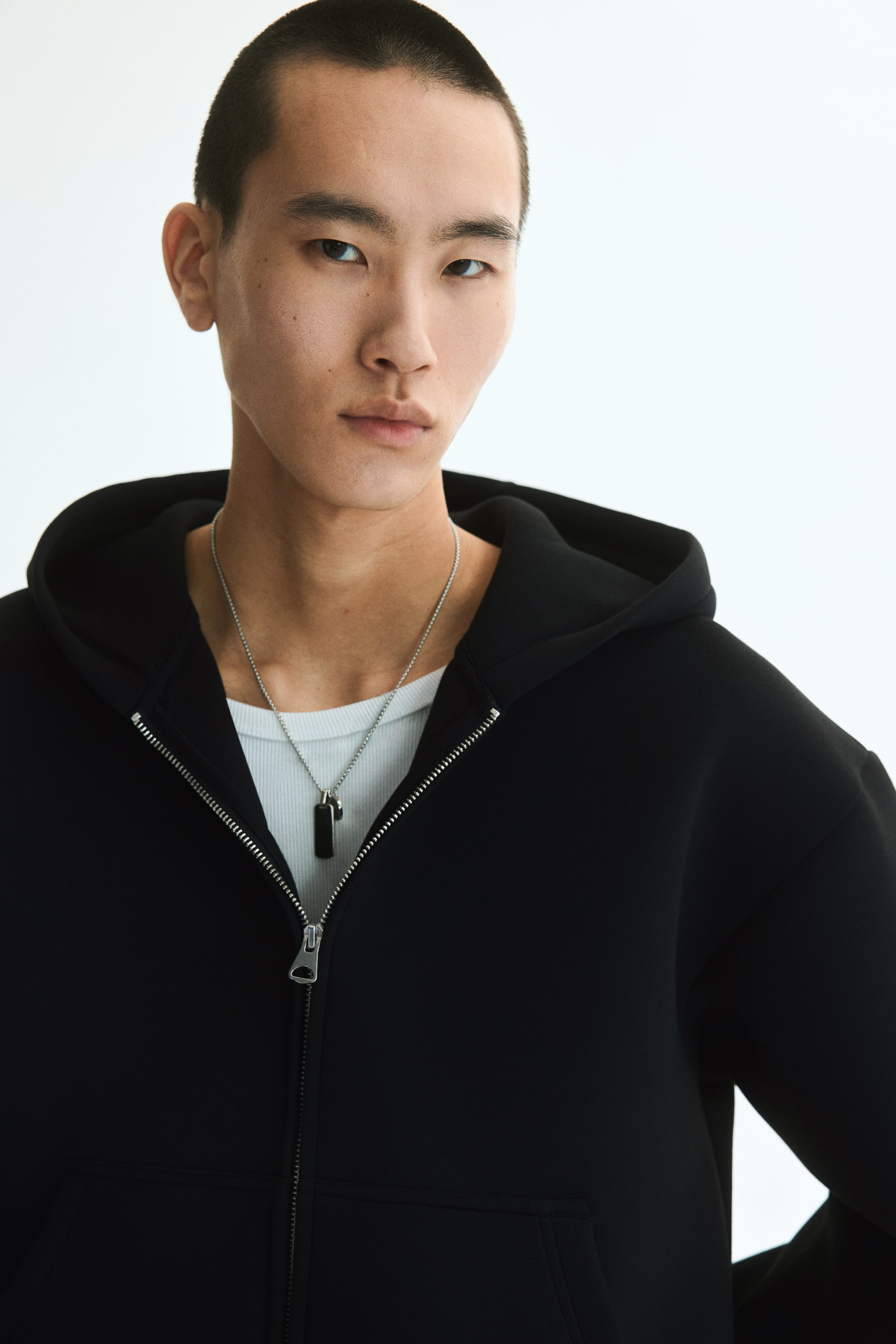Loose-Fit Scuba Hooded Jacket