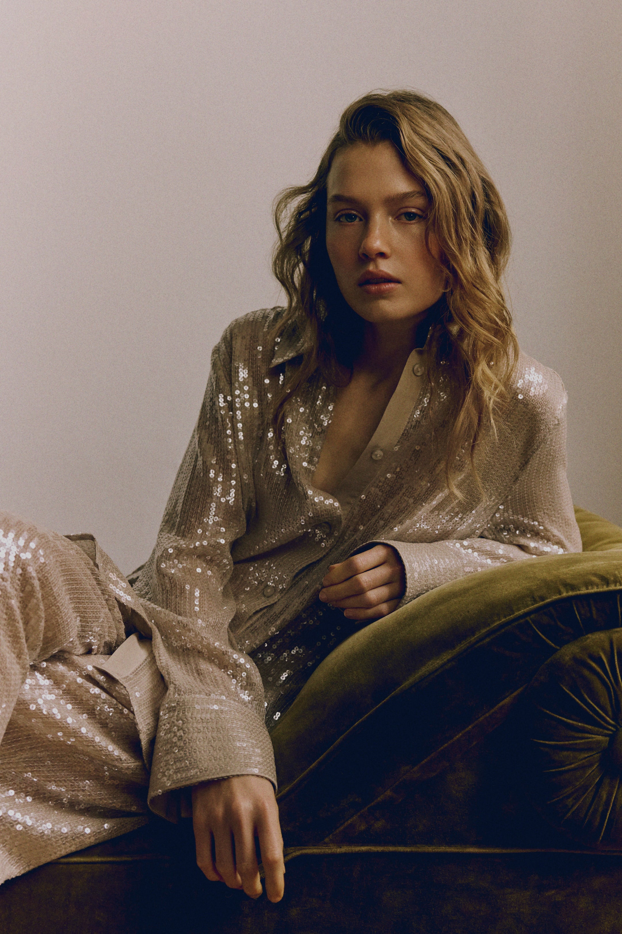 Ingrandisci l'immagine: Sequined shirt - Beige - DONNA | H&M CH 1