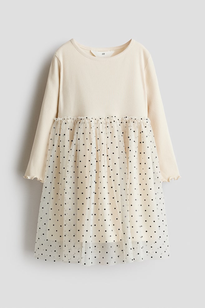 Tulle Dress - Light beige/dotted/Light beige/leopard print/Light pink/cherries - 1