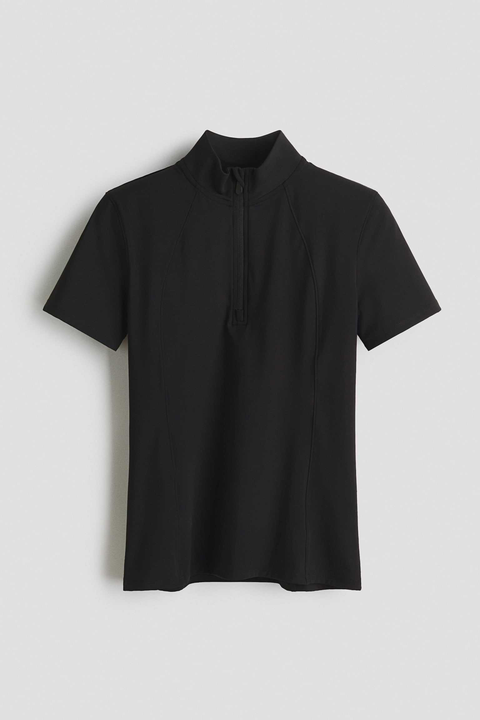 Zip-top sports top - Black/Brown - 2