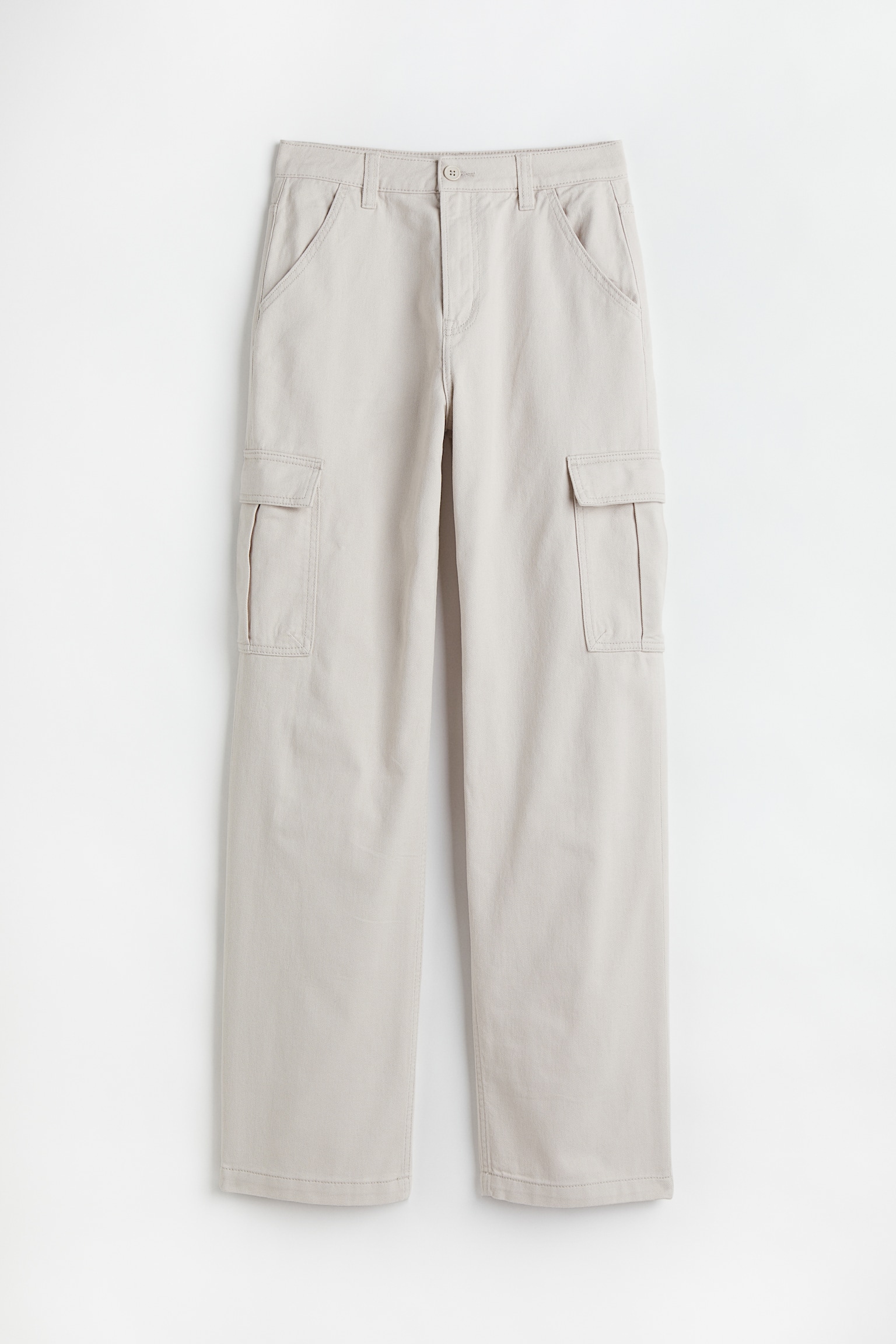 90s Baggy High Waist Jeans - Light beige/Khaki green