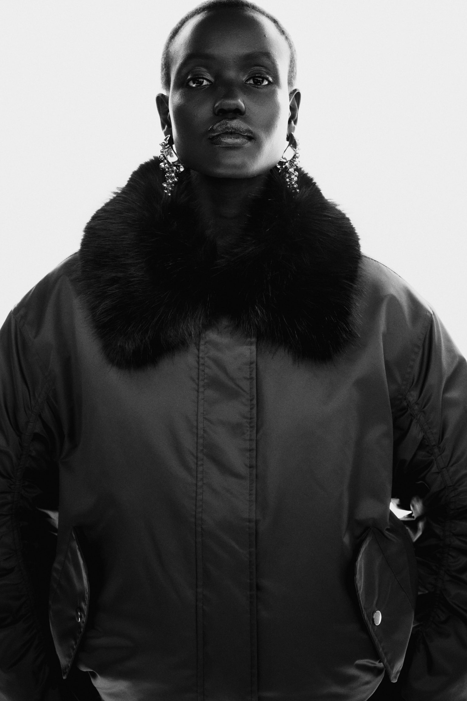 Oversized vatovaná bunda bomber - Tmavě zelená khaki - 3