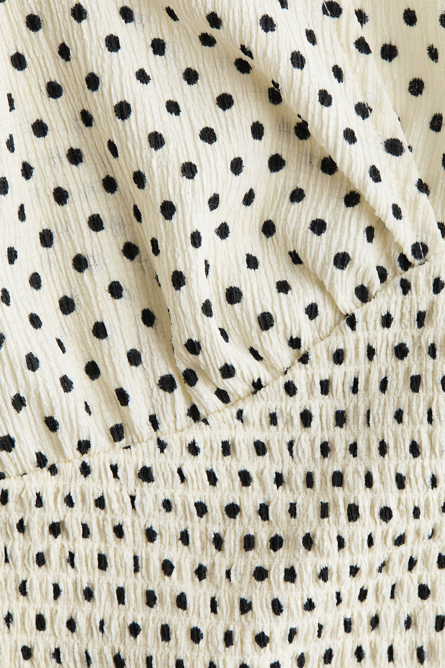 Textured jersey top - Light beige/Polka dot/Light blue/Black - 2