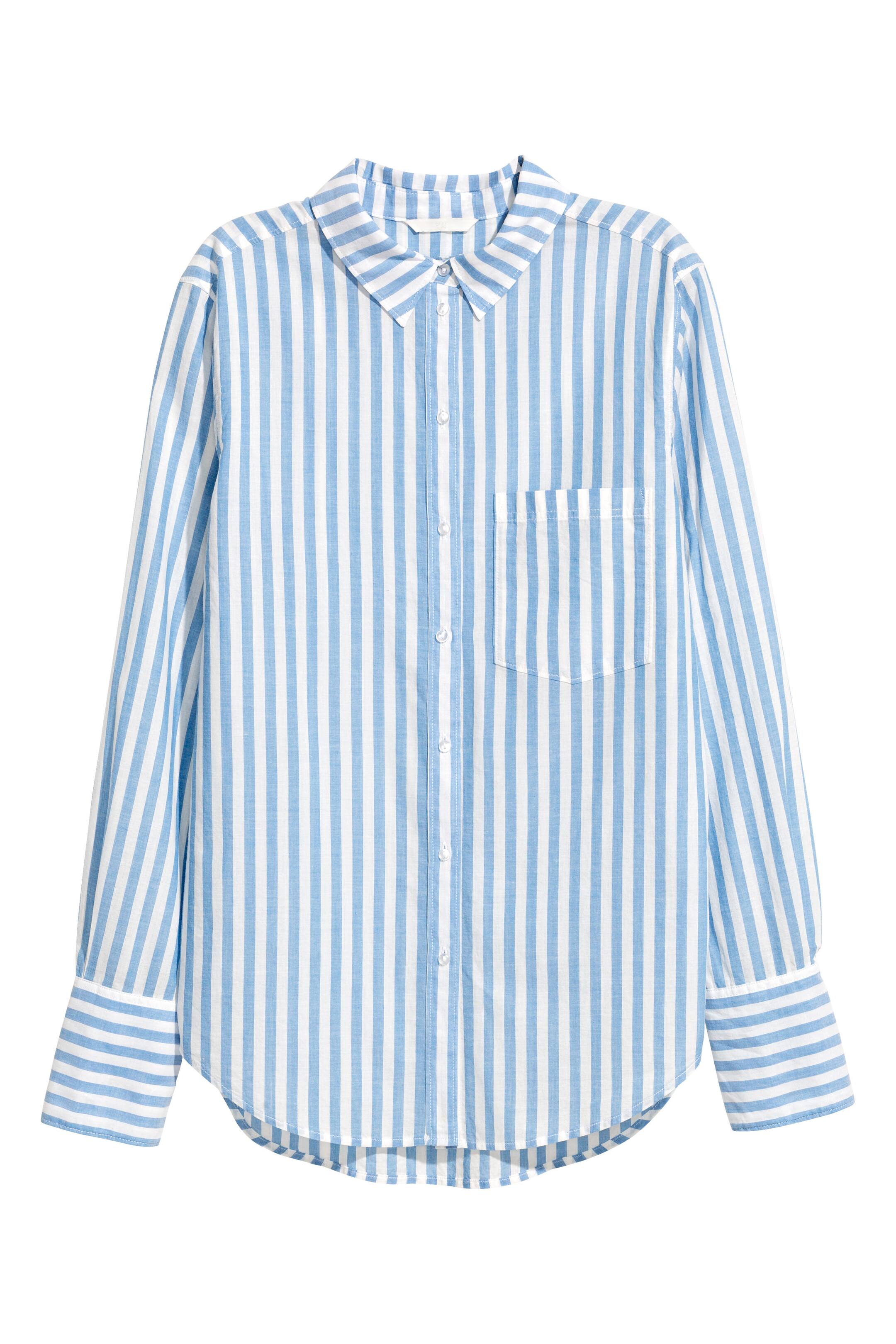 View larger image: Cotton shirt - Light blue/Striped - Ladies | H&M GB 1