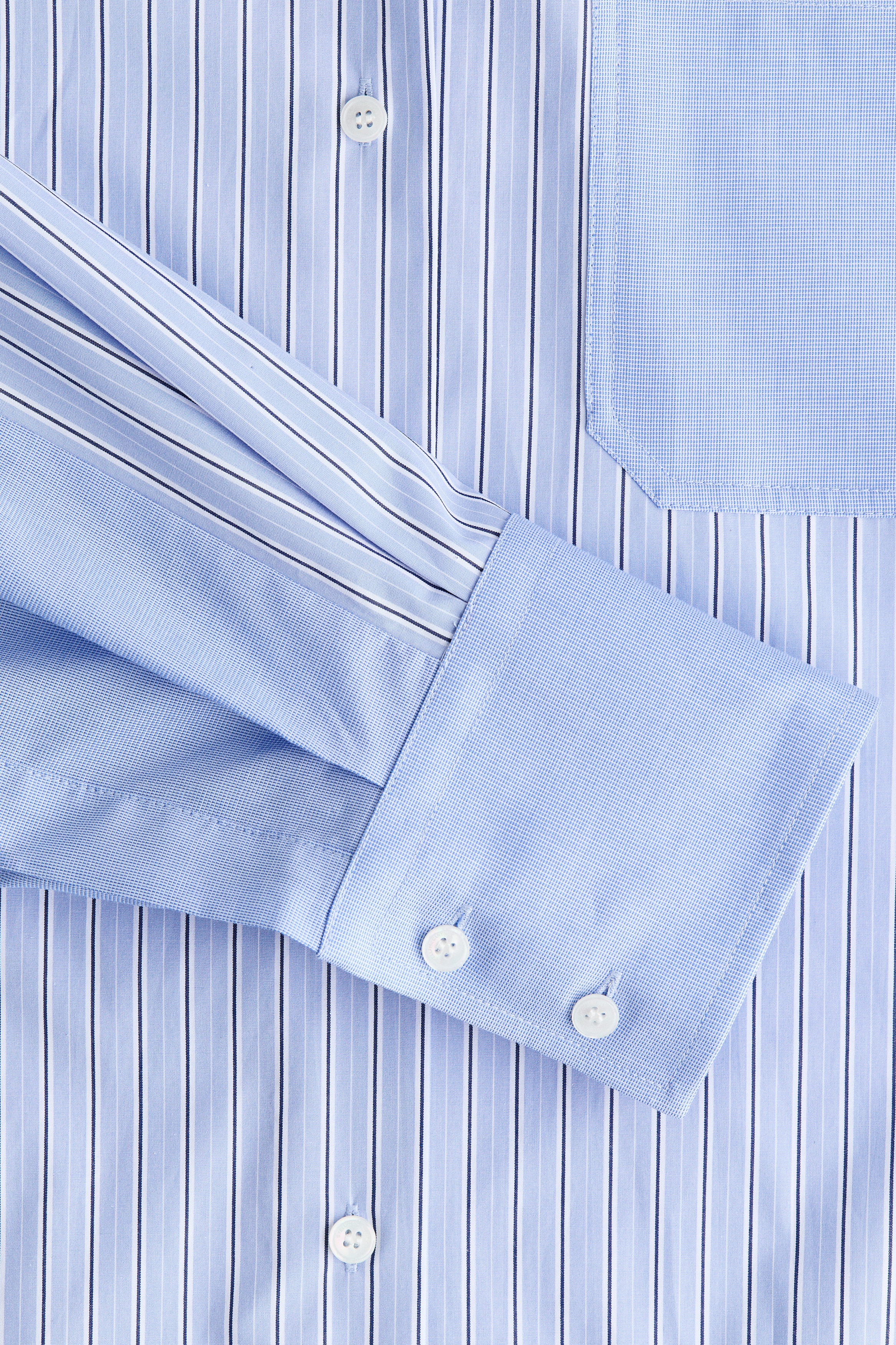Women's Blue/striped Oversized Paneled Poplin Shirt | H&M CA