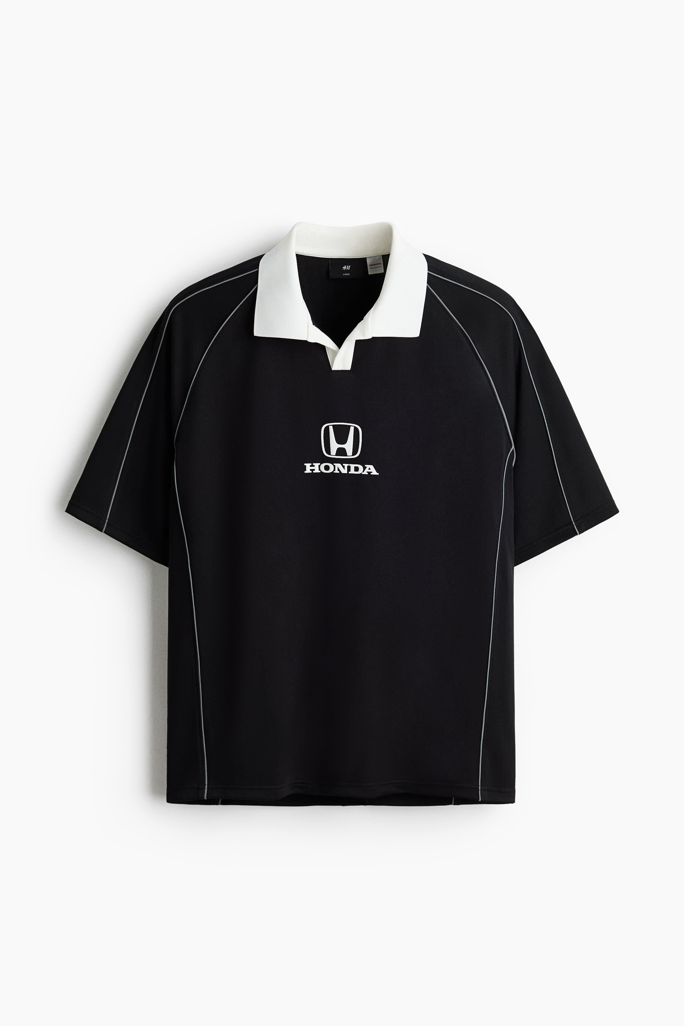 Oversized Fit Printed football shirt - Black/Honda
