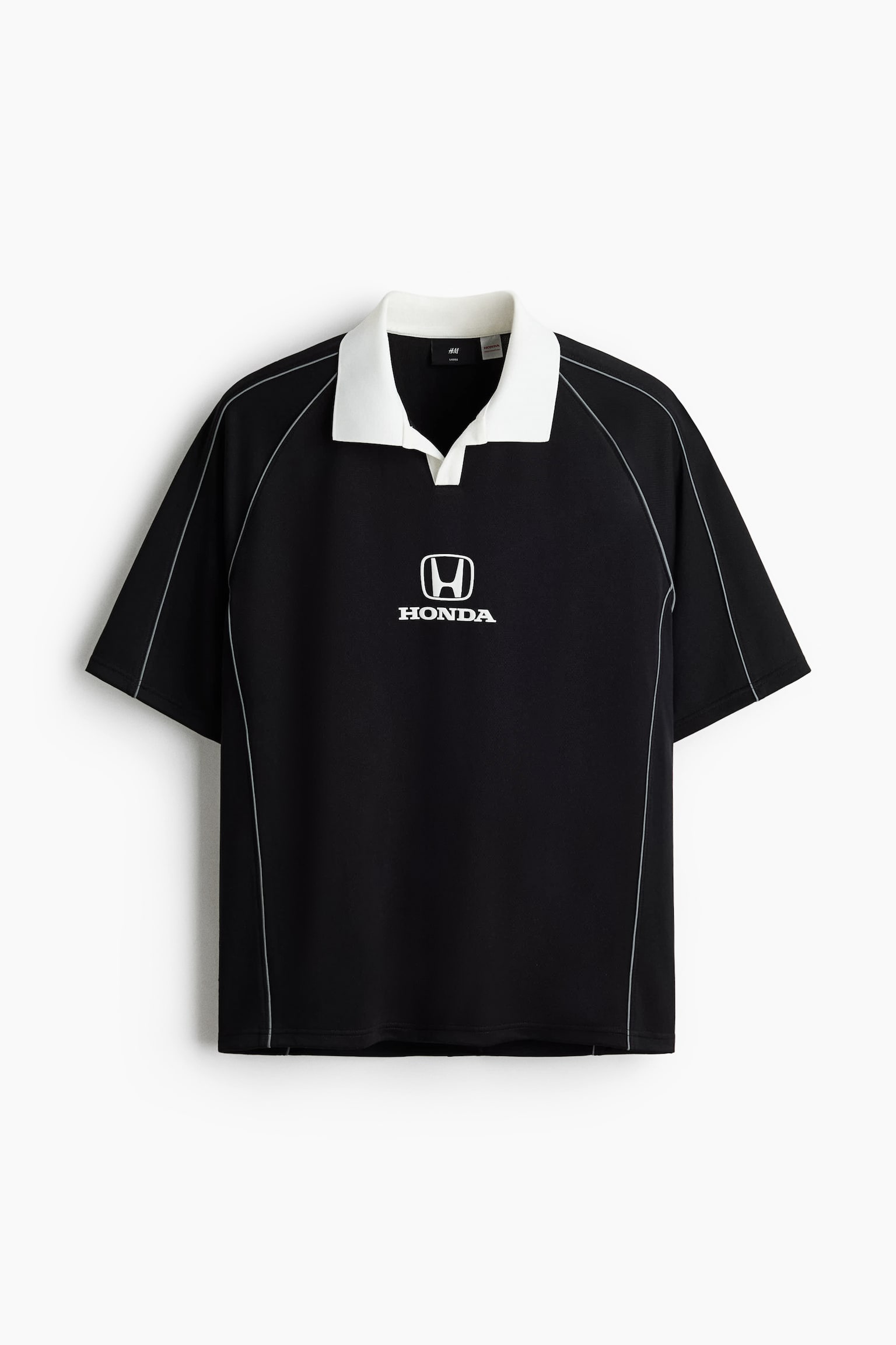 Oversized Fit Printed football shirt - Black/Honda - 2