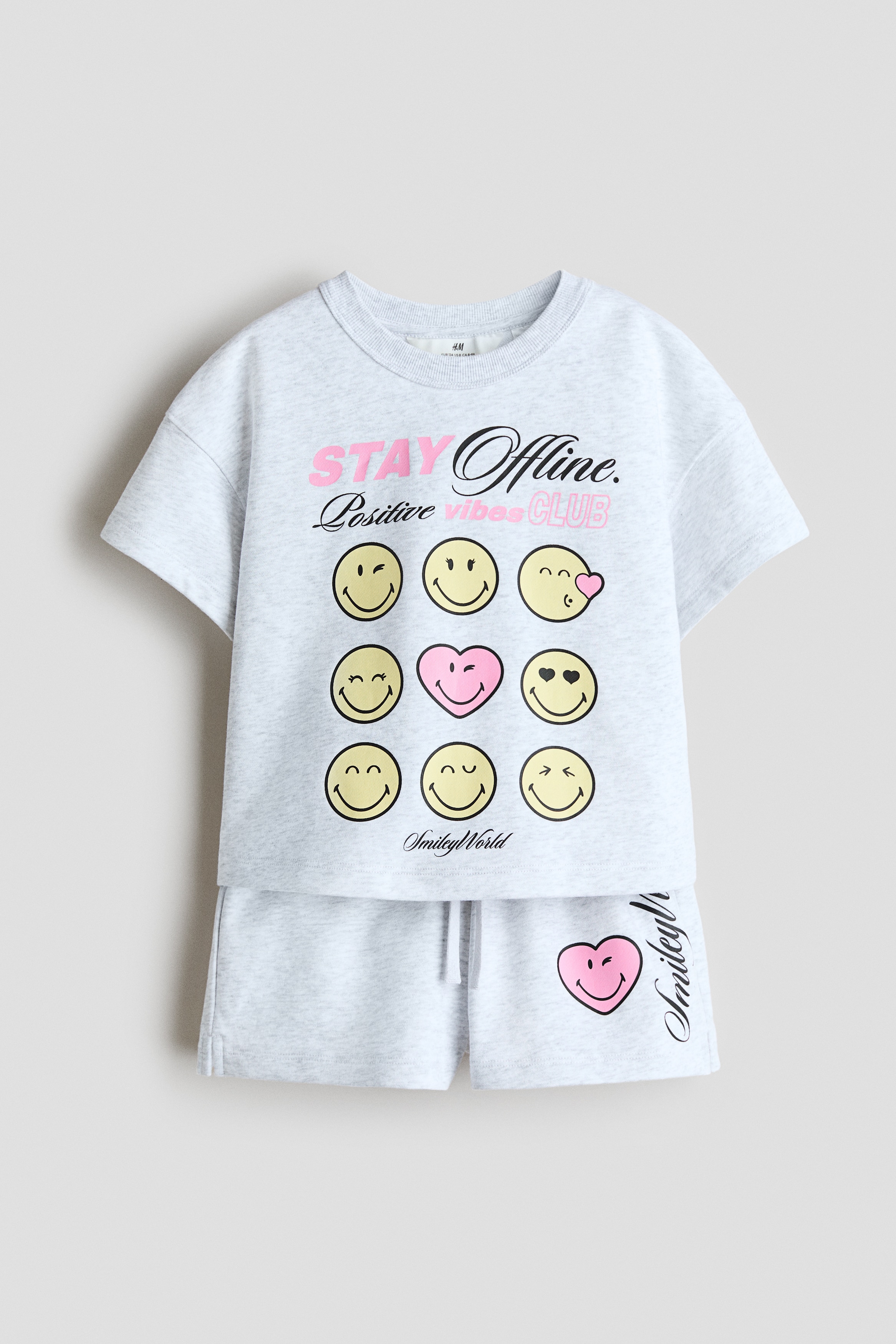 T00092 smileykh0613 Men's Smileyworld Positive Seeker Oversized Fit Graphic Tee