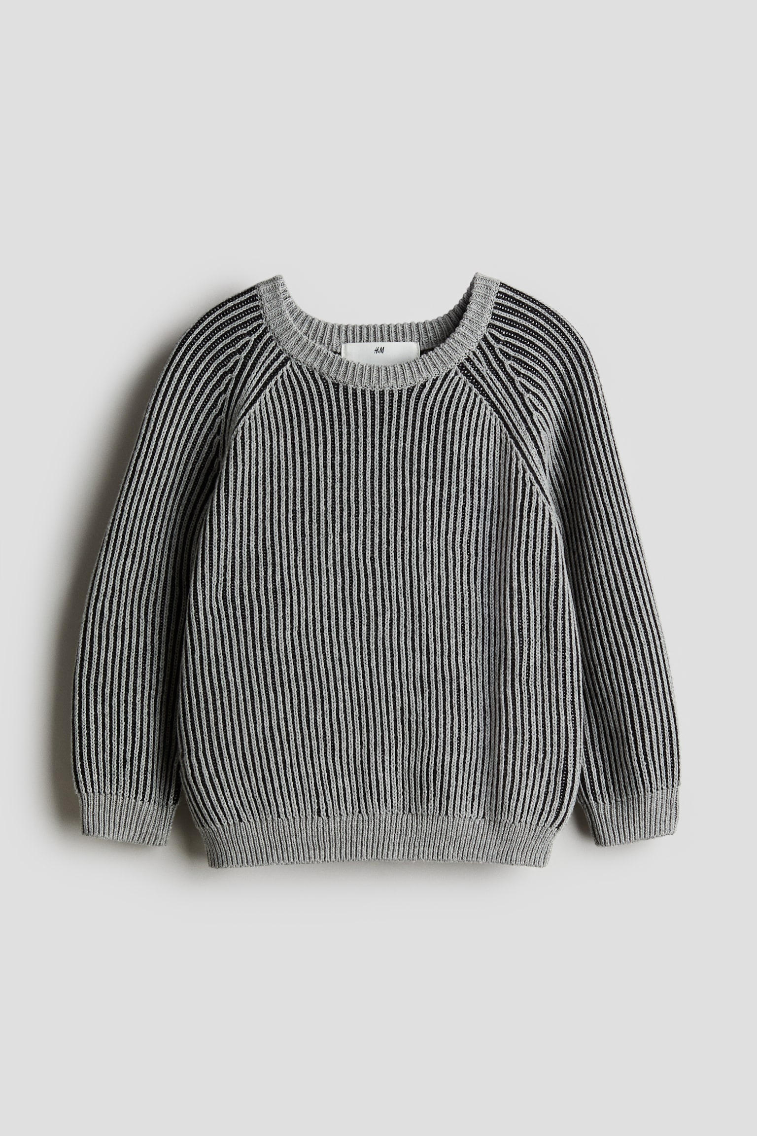 Rib-knit cotton jumper - Dark grey - 1