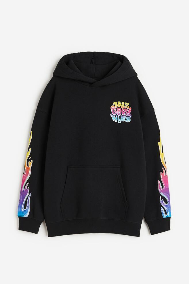 Printed hoodie - Black