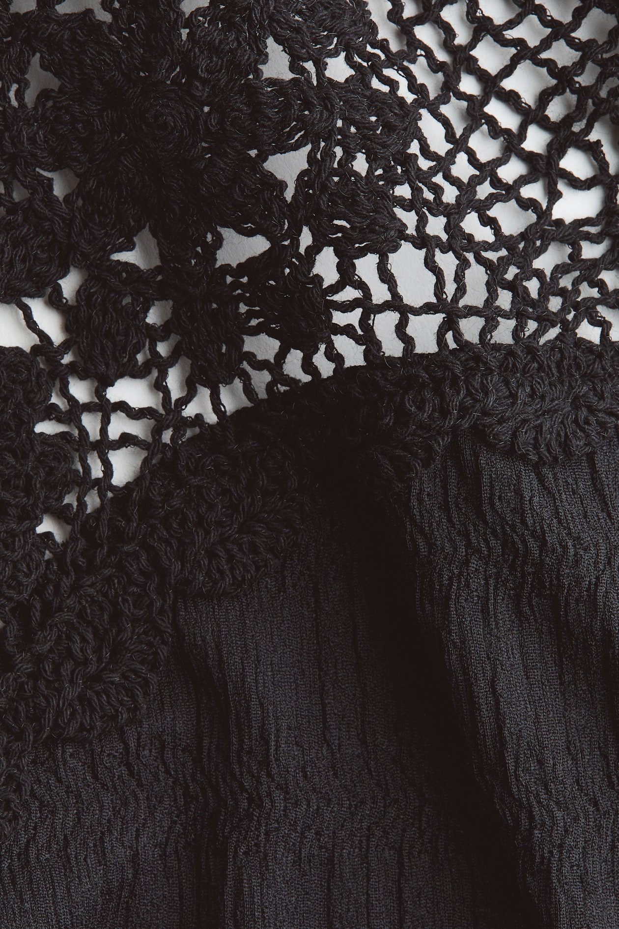 Textured Top with Crochet-Look Section - image 4