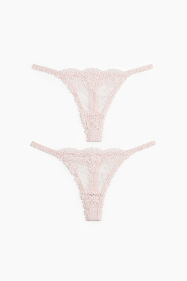 2-pack Lace Thong Briefs - Light pink - 1