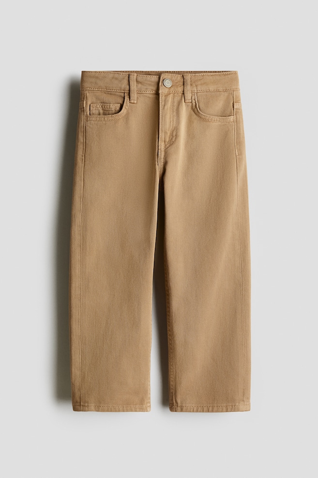 Lässige Hose aus Baumwolltwill - Dunkelbeige - 1