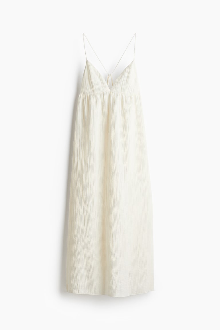 Ladies - Cream Tie-Detail Maxi Dress - Size: XL - H&M