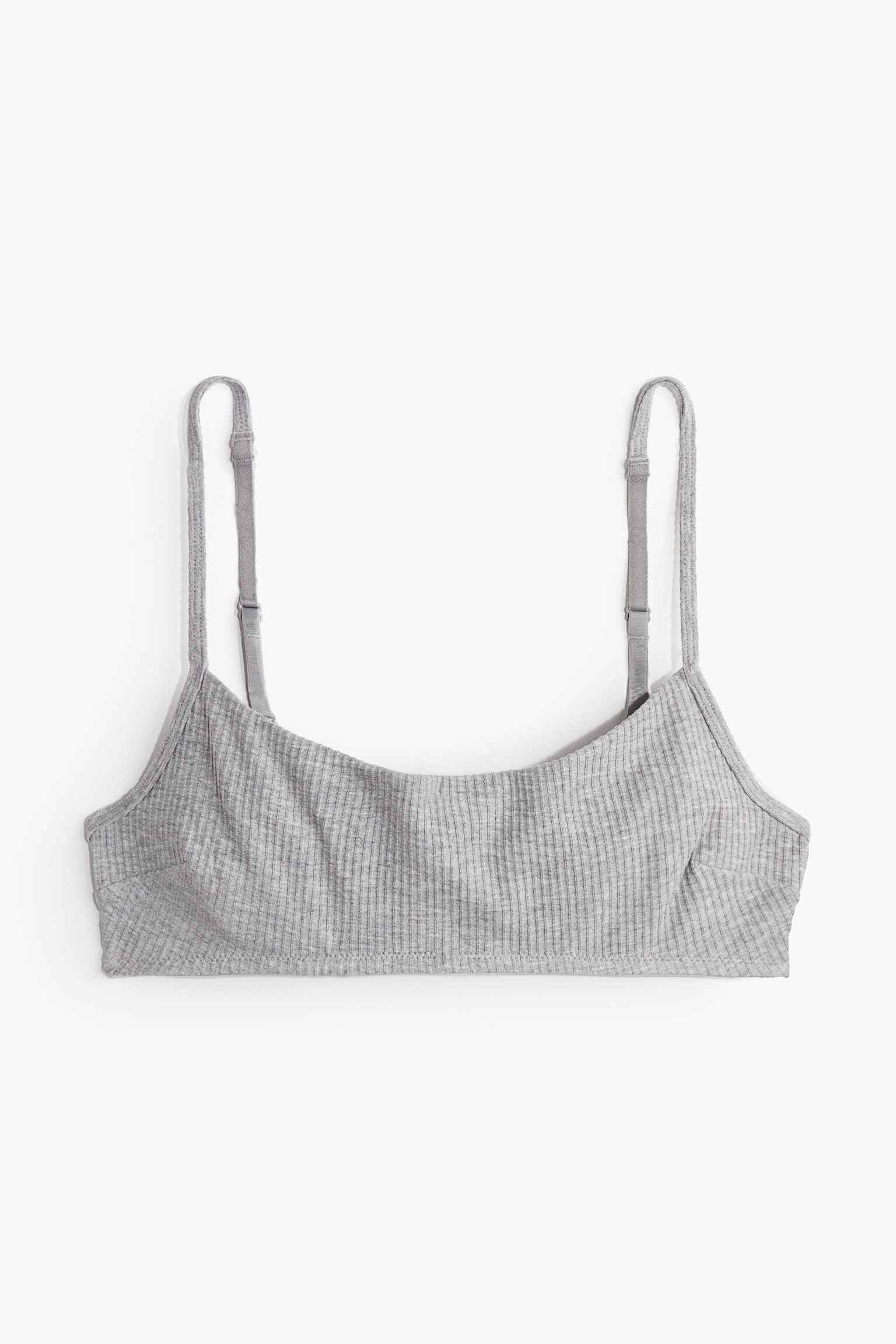 Non Padded Cotton Soft Bra - Light grey marle - 1