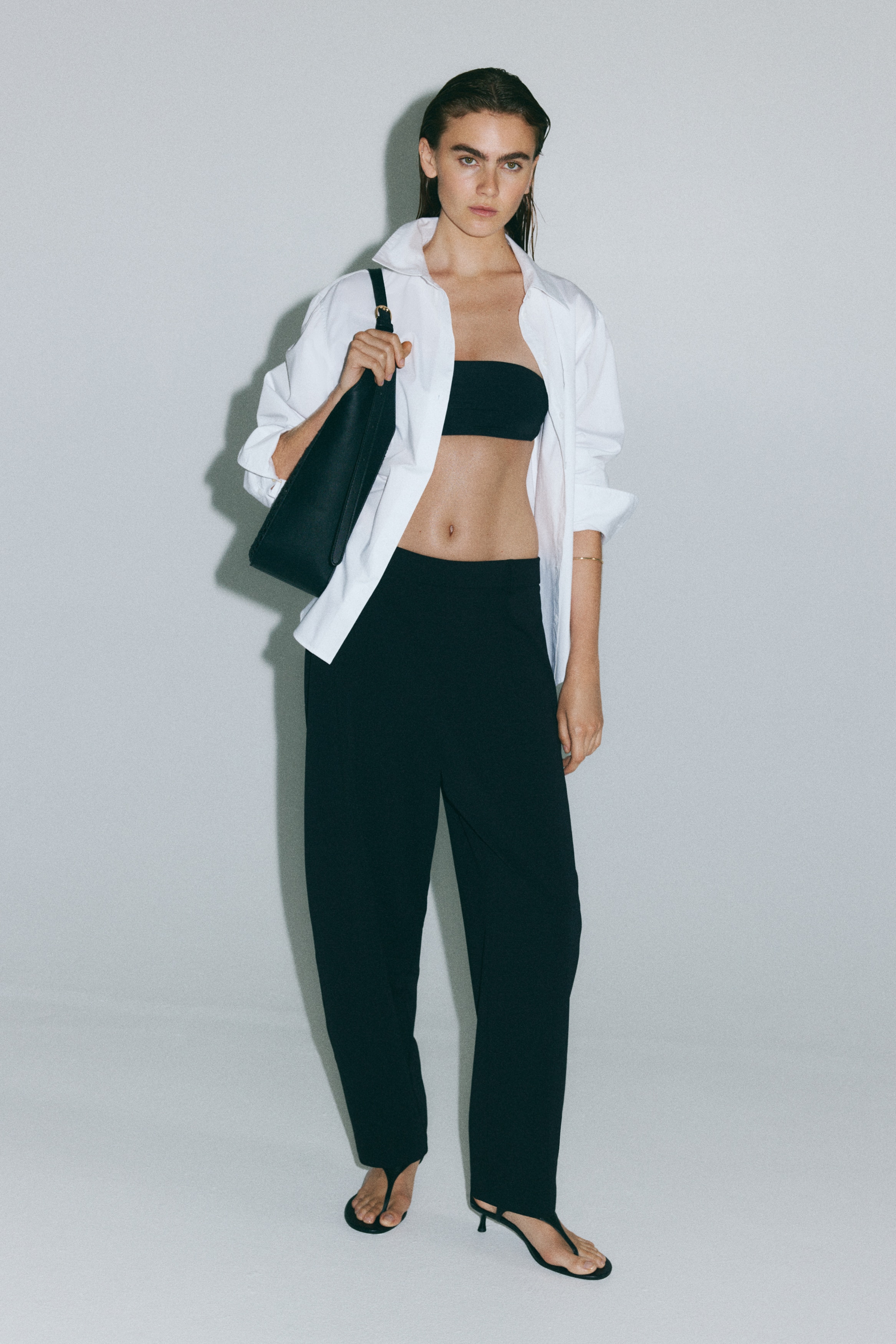 Pantalon tonneau en jersey - Noir/Marine/Brun foncé