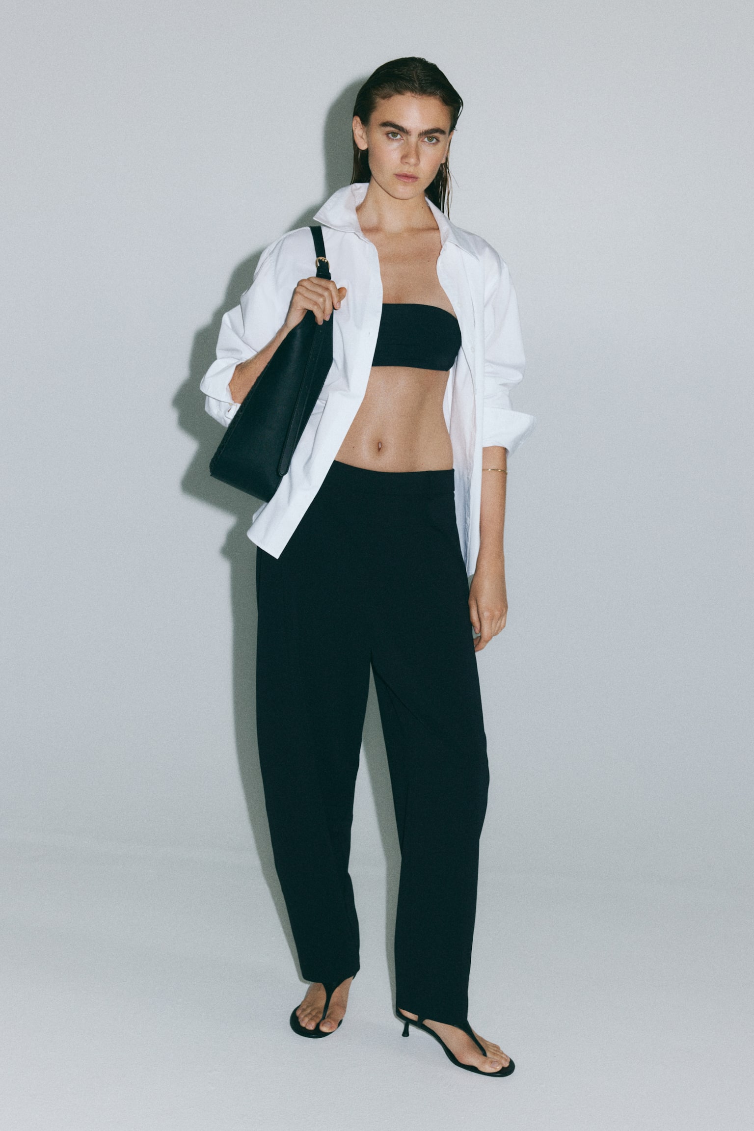 Jersey barrel trousers - Black/Navy blue/Dark brown - 1