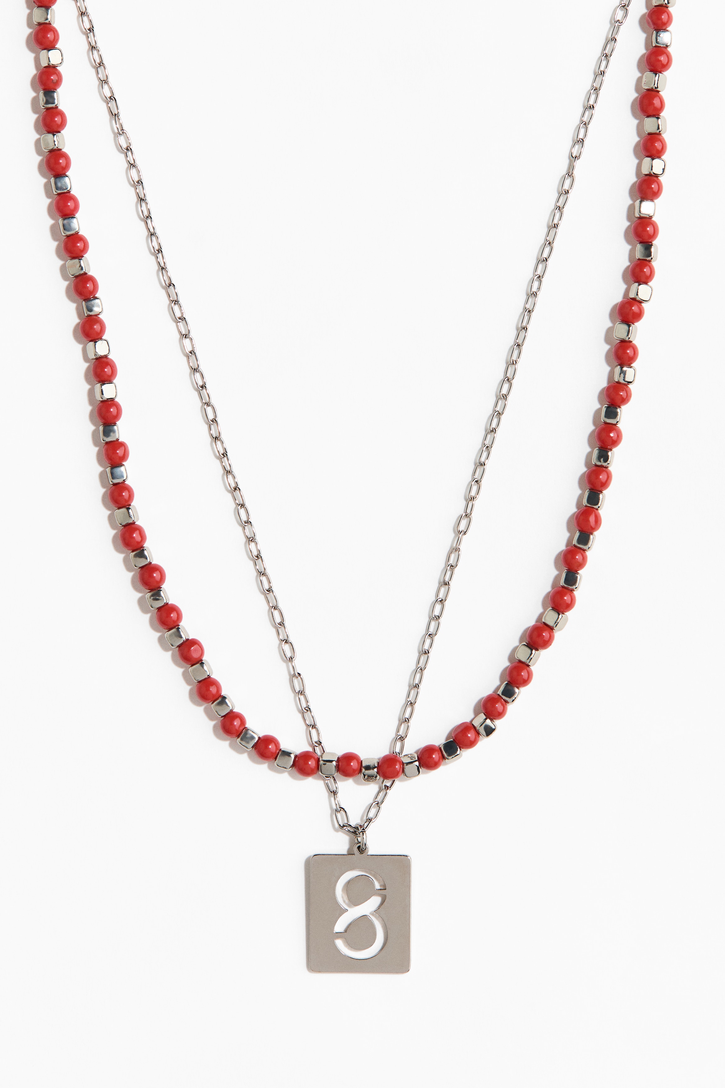 Men's Red/silver-colored 2-Pack Necklaces | H&M CA